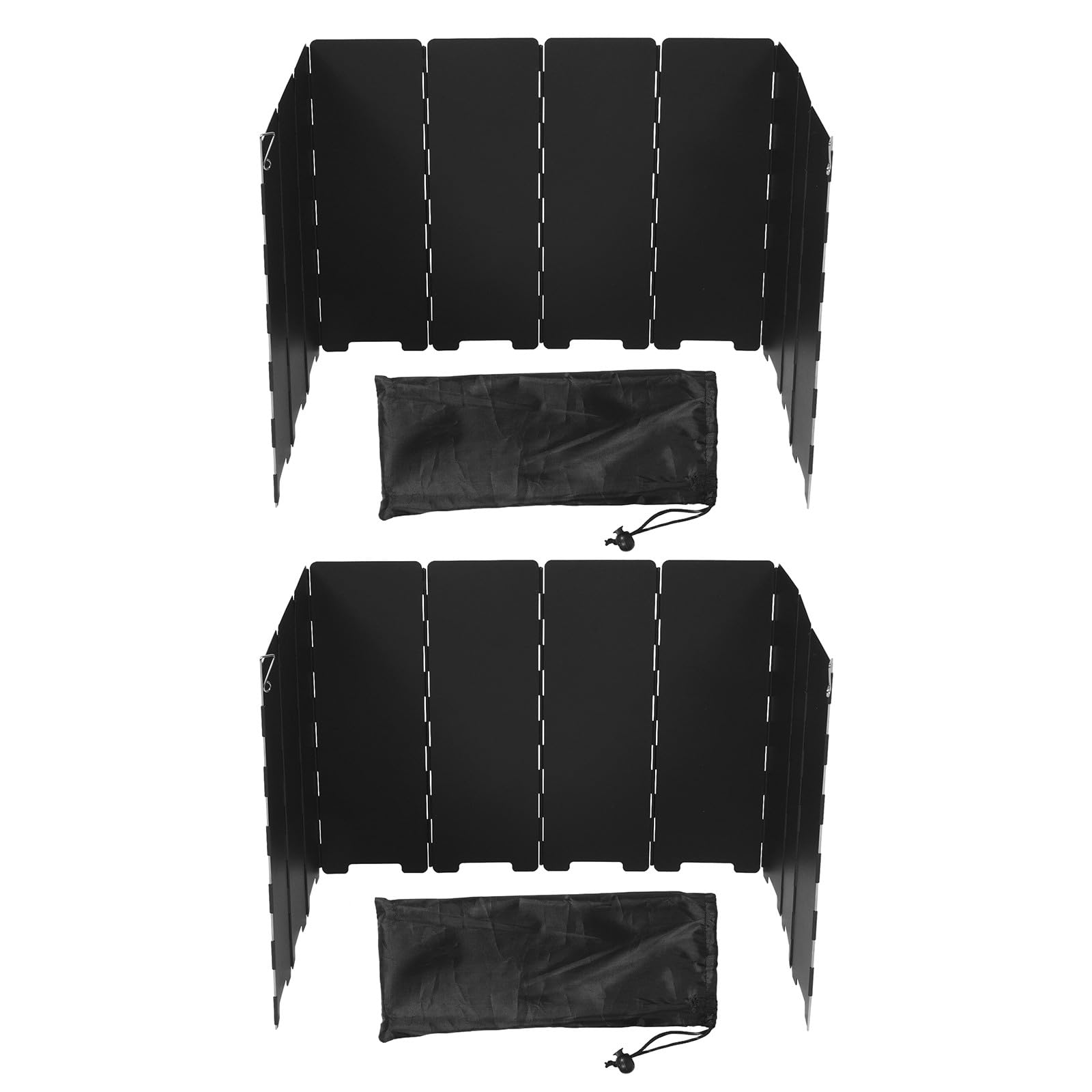 Healeved Juego de 2 Paravientos para hornilla de Camping: Protector de Viento portátil y Plegable - Bloqueador de Viento para hornilla de Exterior - Panel de Pantalla para de Gas para Camping,
