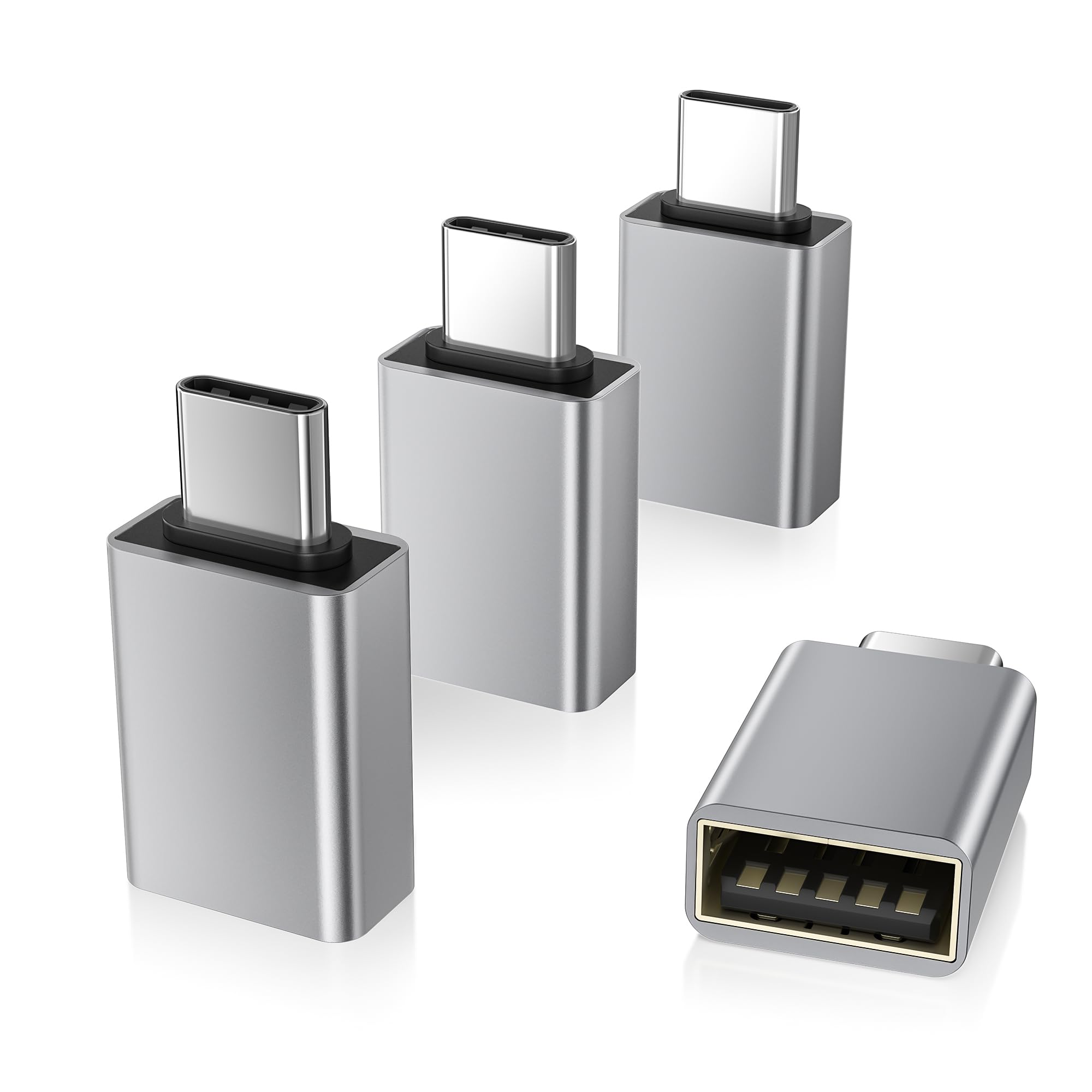 Elebase USB C Adapter for New iPhone 17 16 4Pack,USBC Male to USB 3.0 Female Adapter,Type C Thunderbolt 4 OTG Converter for Receivers Dongles,Hard Disk,Printers,Camera,Tablet,Laptop,Microsoft Surface