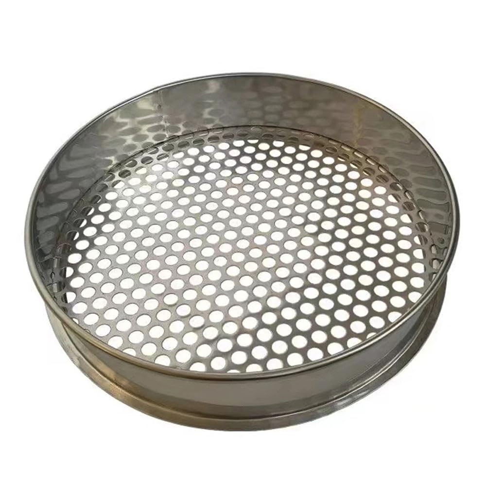 Tamiz SUS 304 redondo de 35 cm de primera calidad: colador de alimentos multiusos for hornear, cocinar y hacer jardinería(8mm)