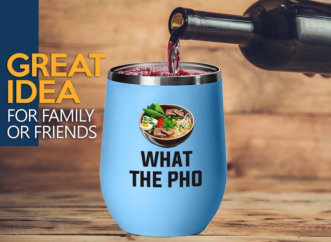 Ramen Lover Blue Edition Wine Tumbler 12oz - What the pho - Food Lovers chicken pumpkin vegan pantry spicy noodles