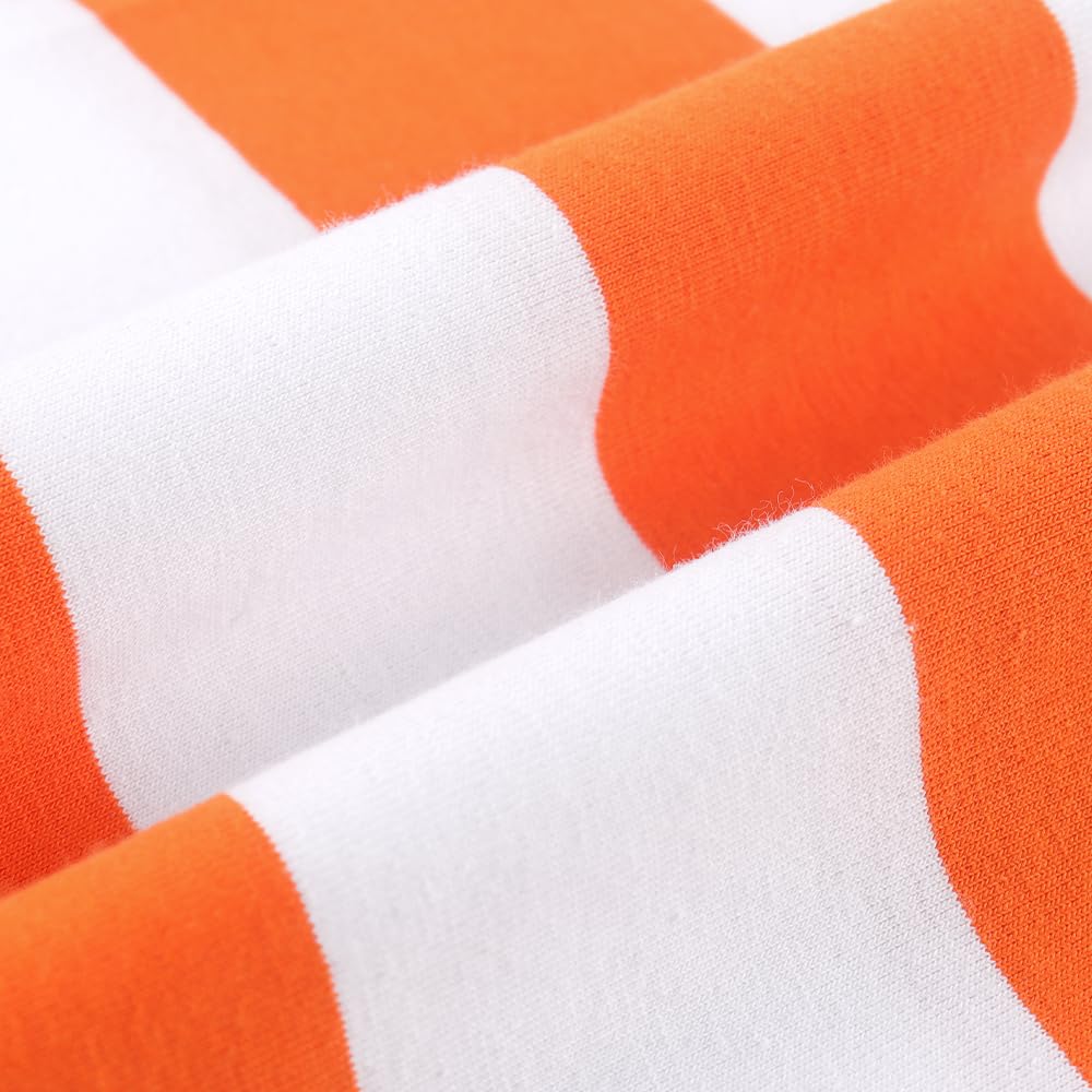 Spring&Gege T-shirt girocollo da uomo a maniche corte in cotone a righe