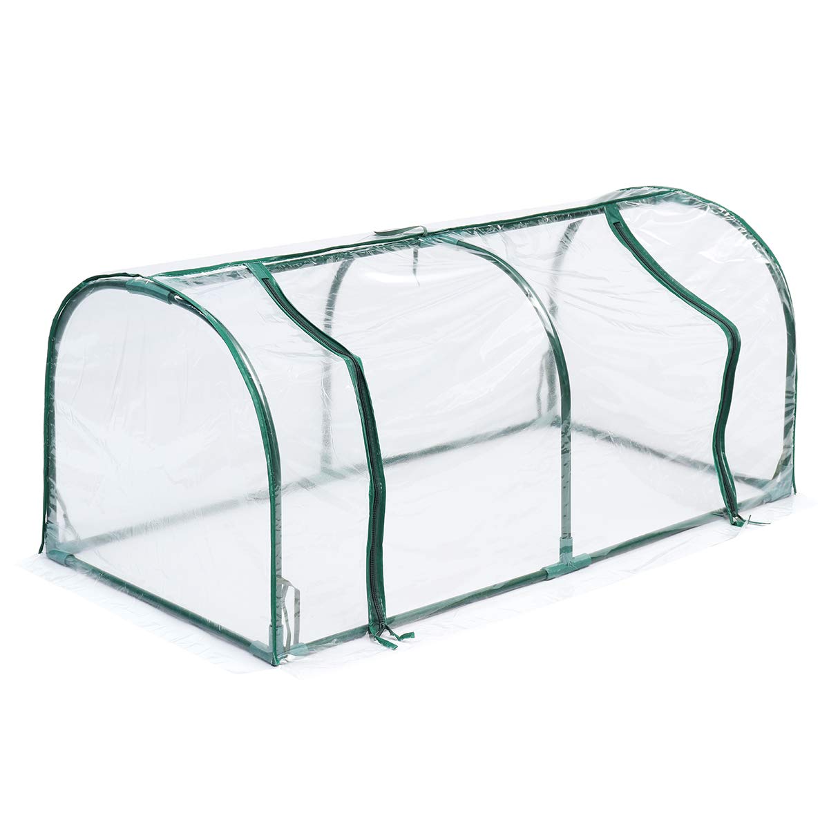 RanDal 2 Secciones Transparentes Transparente Túnel De Pvc Invernadero Plantación Verde Cultivo Caja De Acero Marco