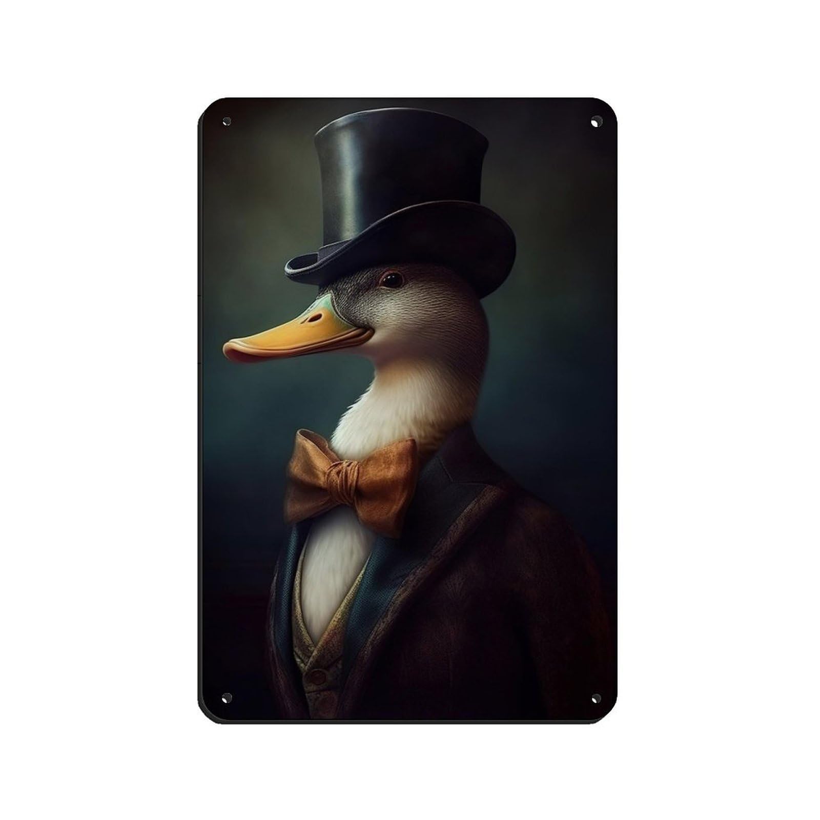 Vintage Gentleman Duck Painting Poster Retro Poster Metal Tin Sign Chic Art Retro Iron Painting Bar People Cave Cafe Family Garage Poster Wall Decoration 8x12inch(20x30cm)