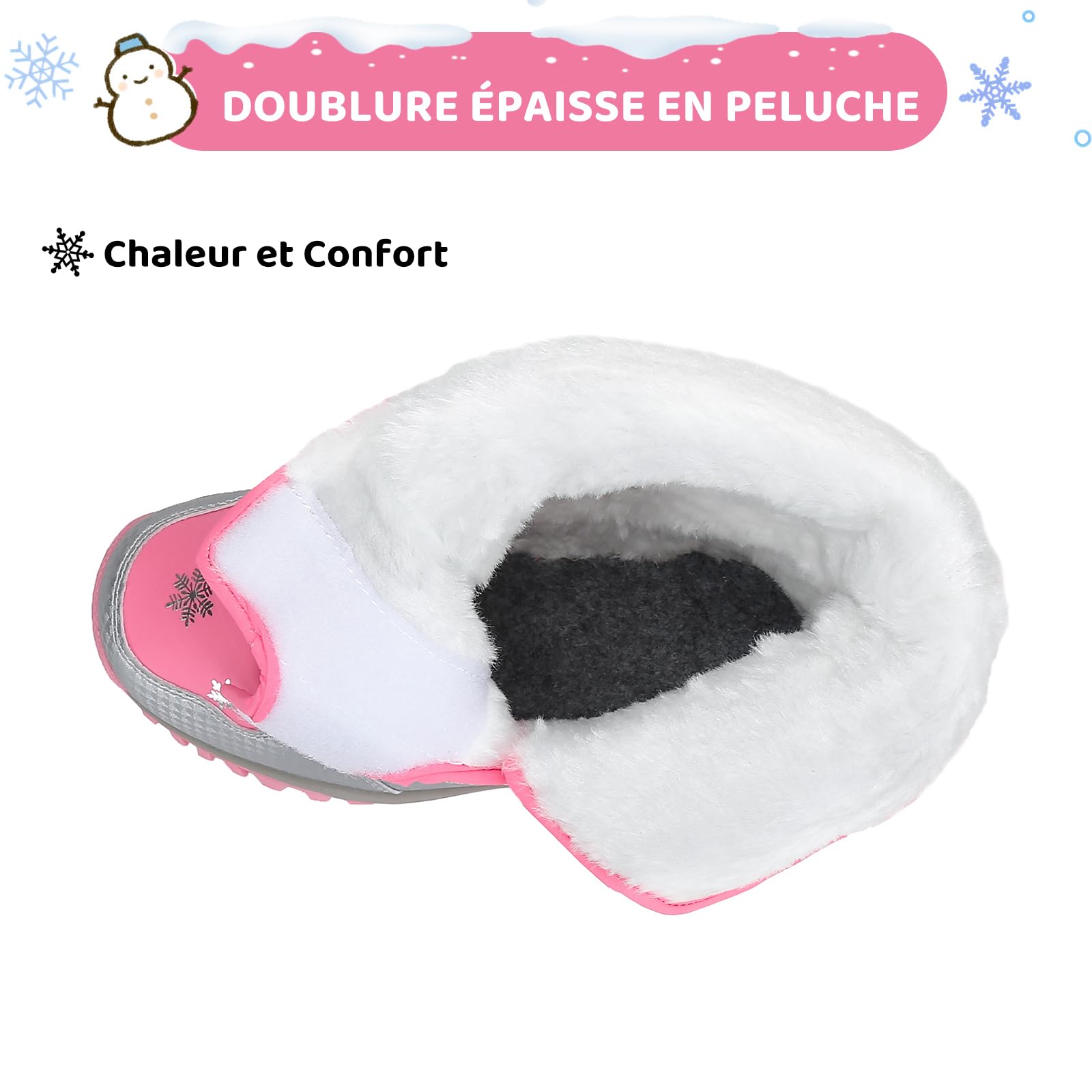 Mishansha Bottes d'hiver Chaudes Bottes de Neige Doublées 26-37 EU