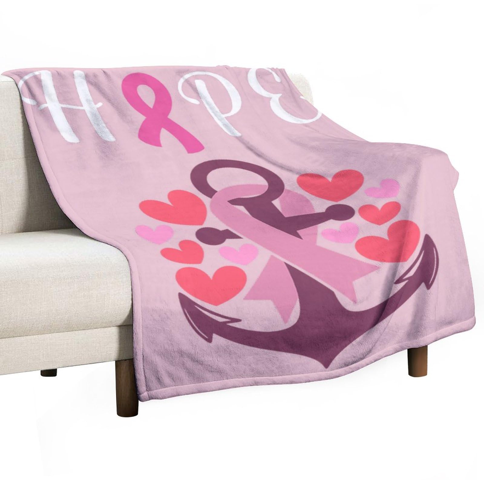 Couverture florale Hope, la parure de lit en polaire rose contre le cancer