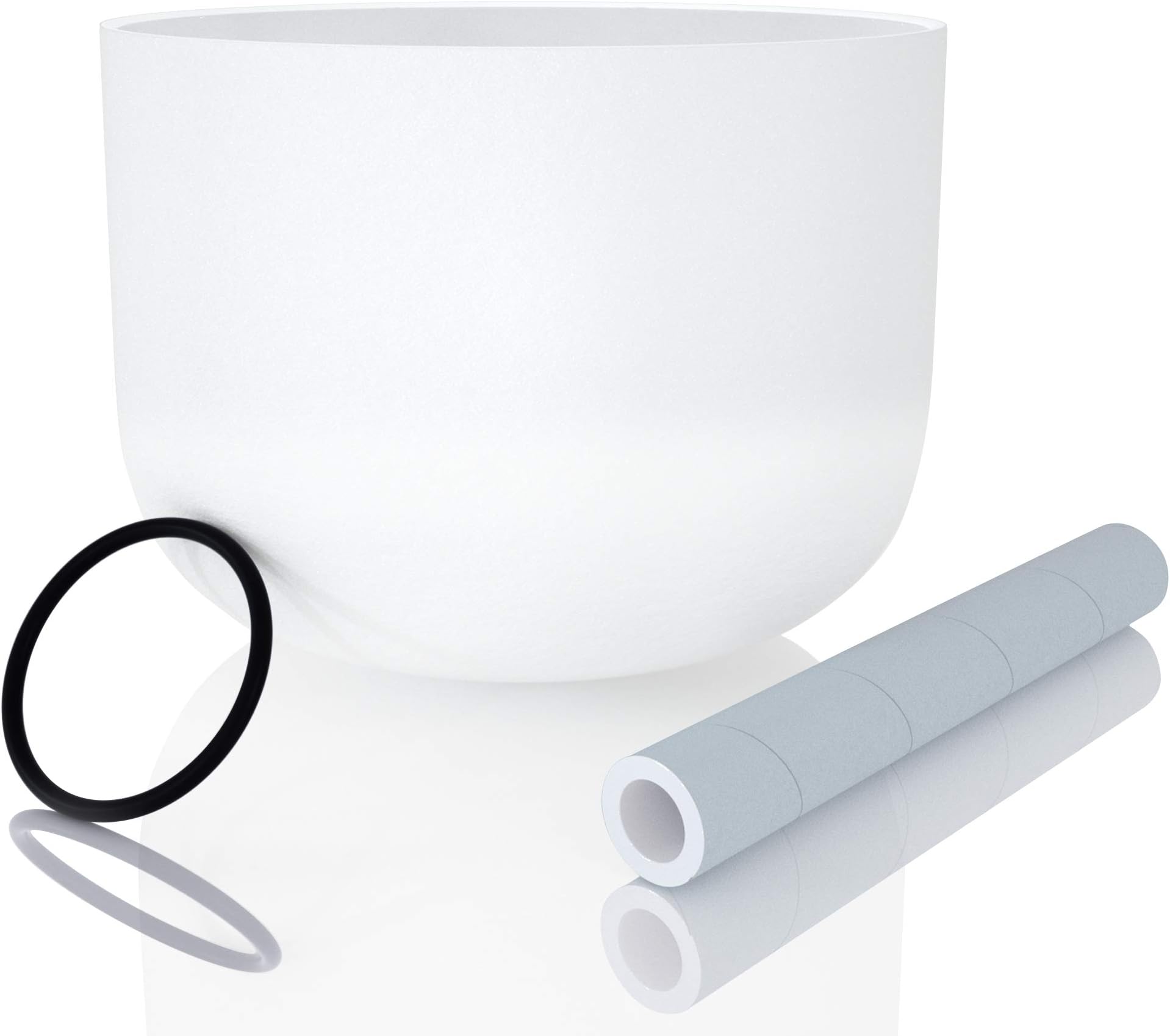KELIODY20 CM F Note White Frosted Quartz Crystal Singing Bowl Heart Chakra Singing Bowl Set O-Ring and Mallet Included Relaxation Meditation