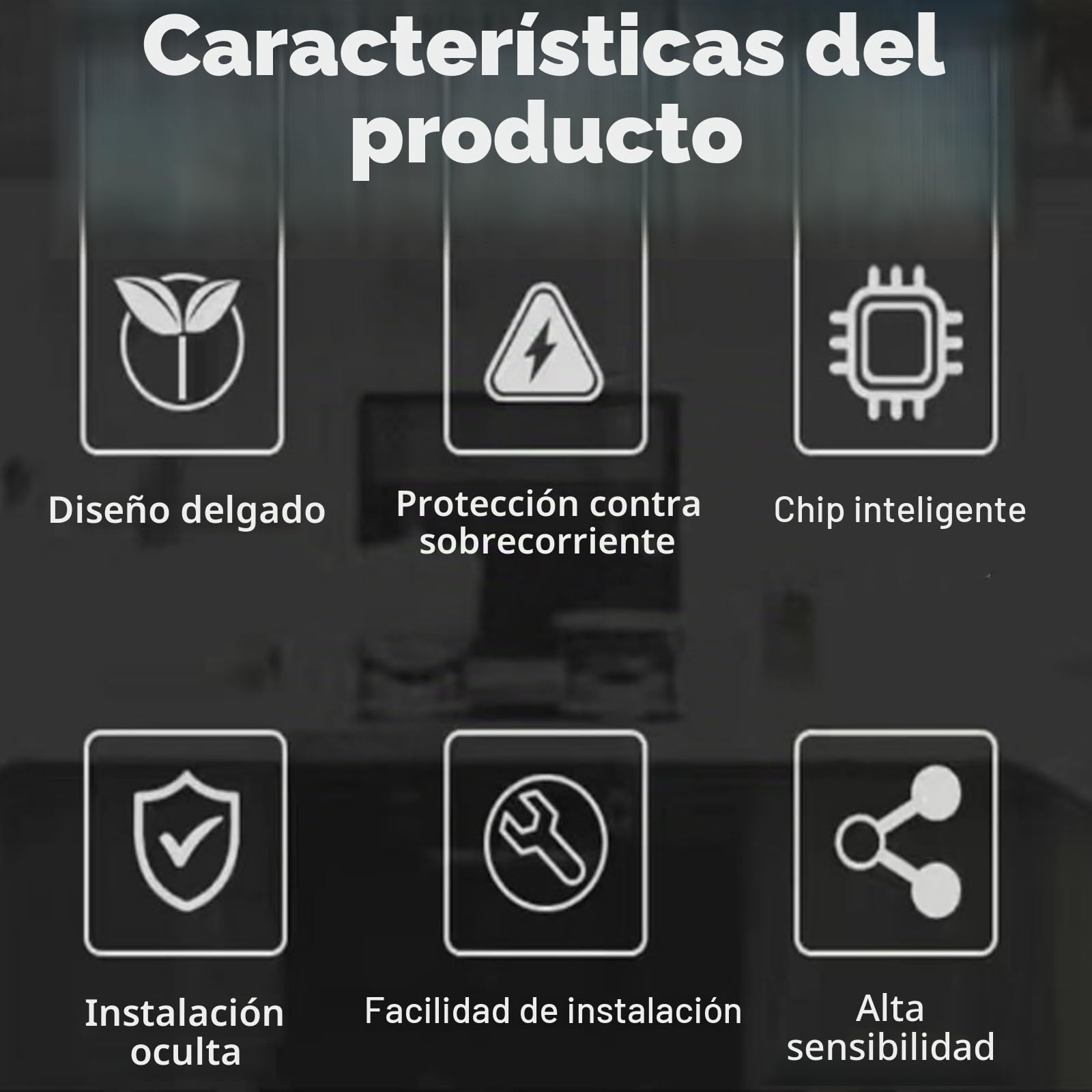 2 interruptores reguladores LED táctiles ocultos de 12 V, CC 3,3 – 24 V, 5 A, interruptor táctil para barra de luz LED Smart Home, penetra madera, piedra, vidrio, etc., no requiere agujeros (negro)