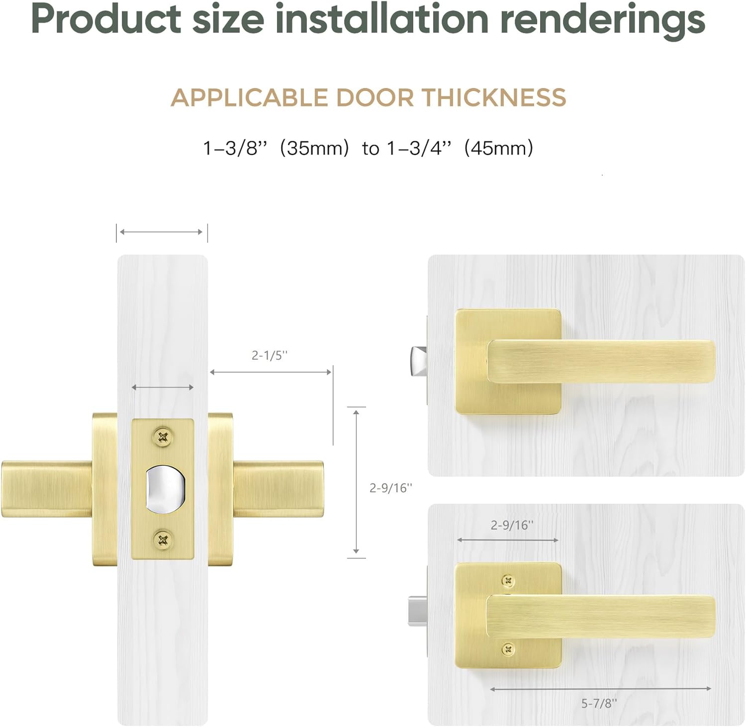 Karlstone 3 Pack Gold Door Handles,Heavy Duty Passage Door Handle,Hallway Closet Door Levers Modern Door Hardware for Left or Right Handed Doors