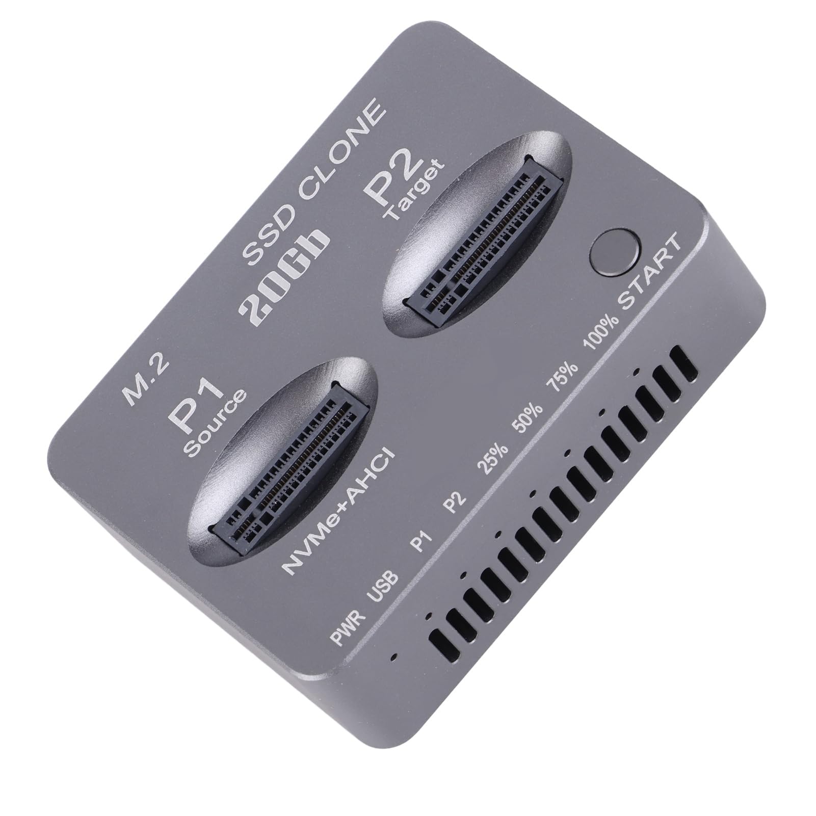 Fockety Stacja Dukująca M.2 Z 2 Zatokami, Obuudowa Zewnętrznego Dysku TWARDEGO USB Type C Gen2x2 20 GB/S NVME, Obosługa Duplikatora Klonowan of Offline DLA DYSKOW M.3 . KEY NVME SSD