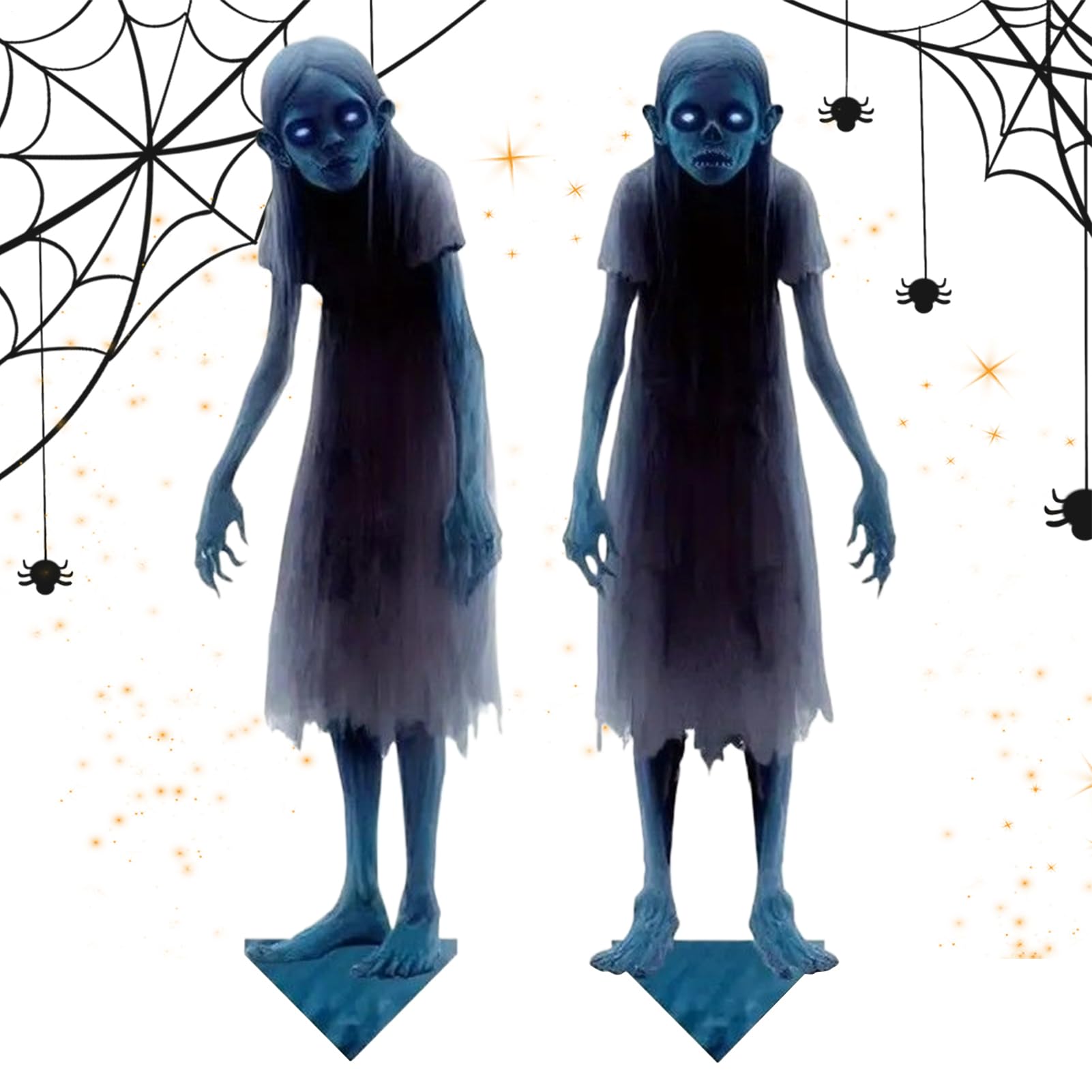 Señales de Halloween de metal espeluznantes para decoración de césped exterior pack de 2 piezas