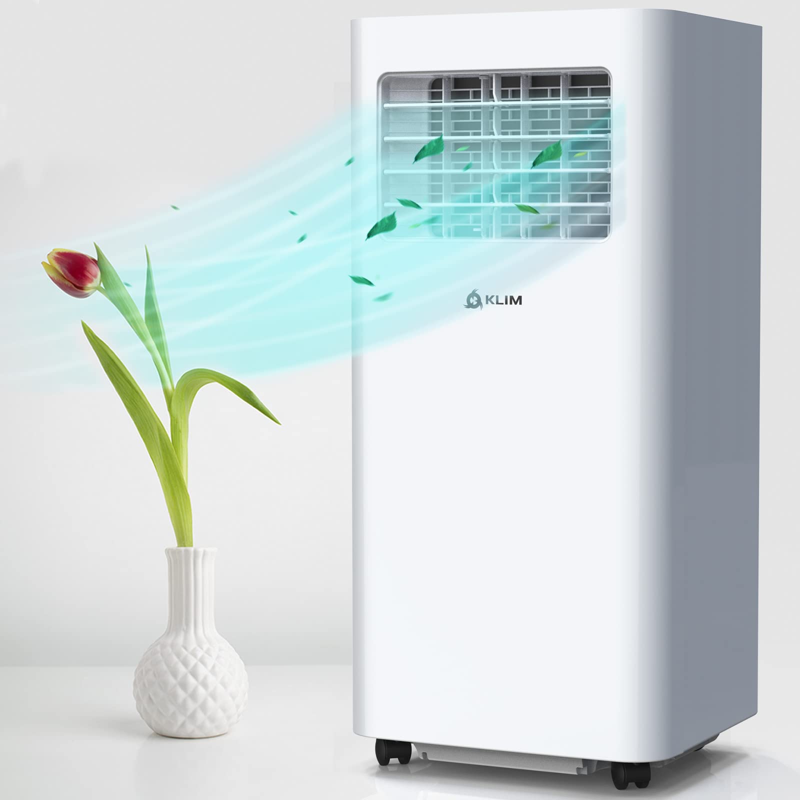 KLIM K9000-3-In-1 KLIMaanlage Mobil - Fernbedienung - Mit Integrierter Entfeuchtungsfunktion, Ventilator und Kühlmodus- 9000 BTU Tragbare KLIMagerät - Weiß
