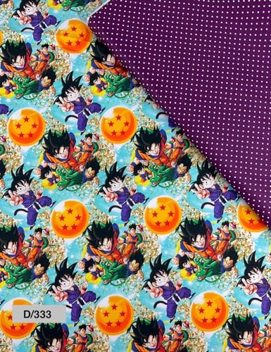 Telas de GOKU, Bola de Dragón, Algodón 100%, Infantiles, Manualidades y Labores, Por Metros, 1 Metro x 140 cms