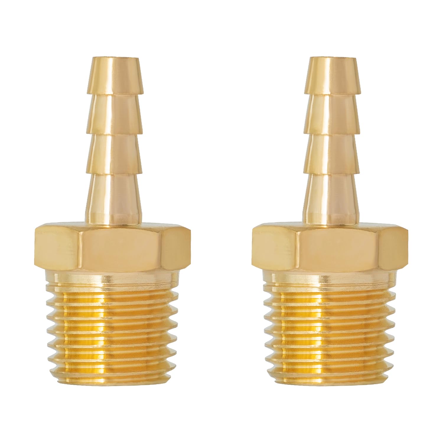 SUNGATOR 1/4" NPT to 3/16" Barb, Hose Barb Fitting, Air Hose Fitting, 2-PCS