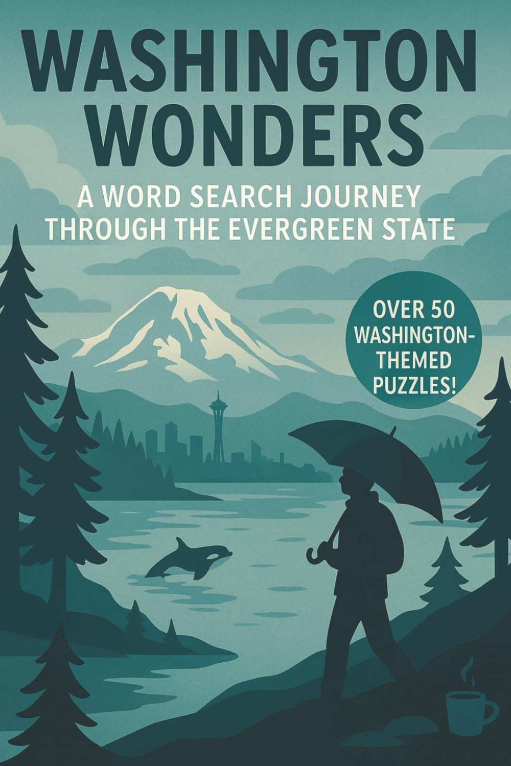 Washington Word Search: A Puzzle Book about Washington's Mountains, Cities, Coastline and More
