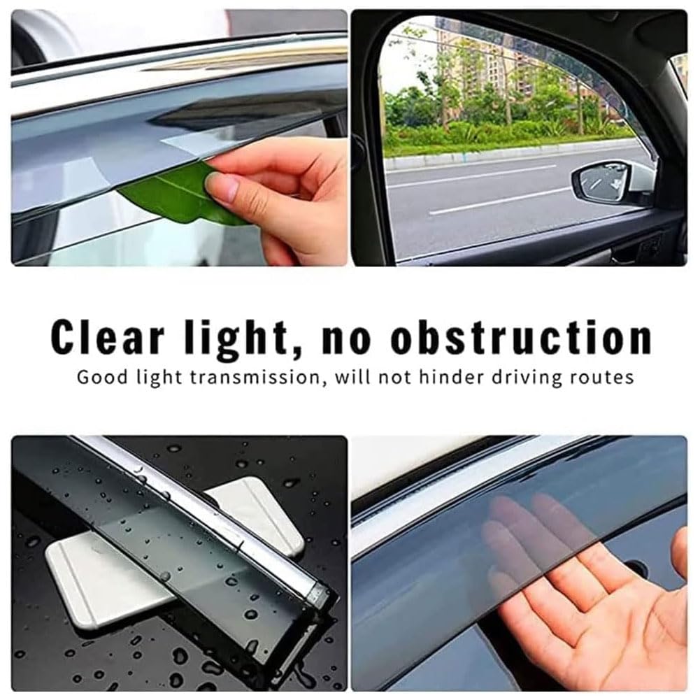 4 Piezas Deflectores de Viento para Fo-rd Focus 3 MK3 2012-2018, Deflectores de Ventanas Laterales Delantera Trasera Protector de Humo de Lluvia