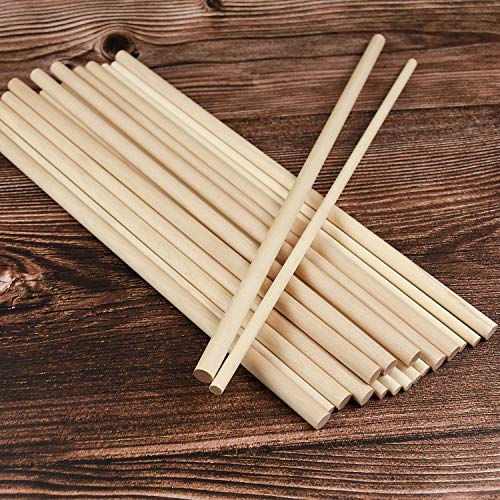 20 Pcs Wooden Dowel Rods For Craft, Unfinished Natural Wood Craft Dowel Sticks 1/4 Inch / 2/5 Inch X 12 Inch #TOP2