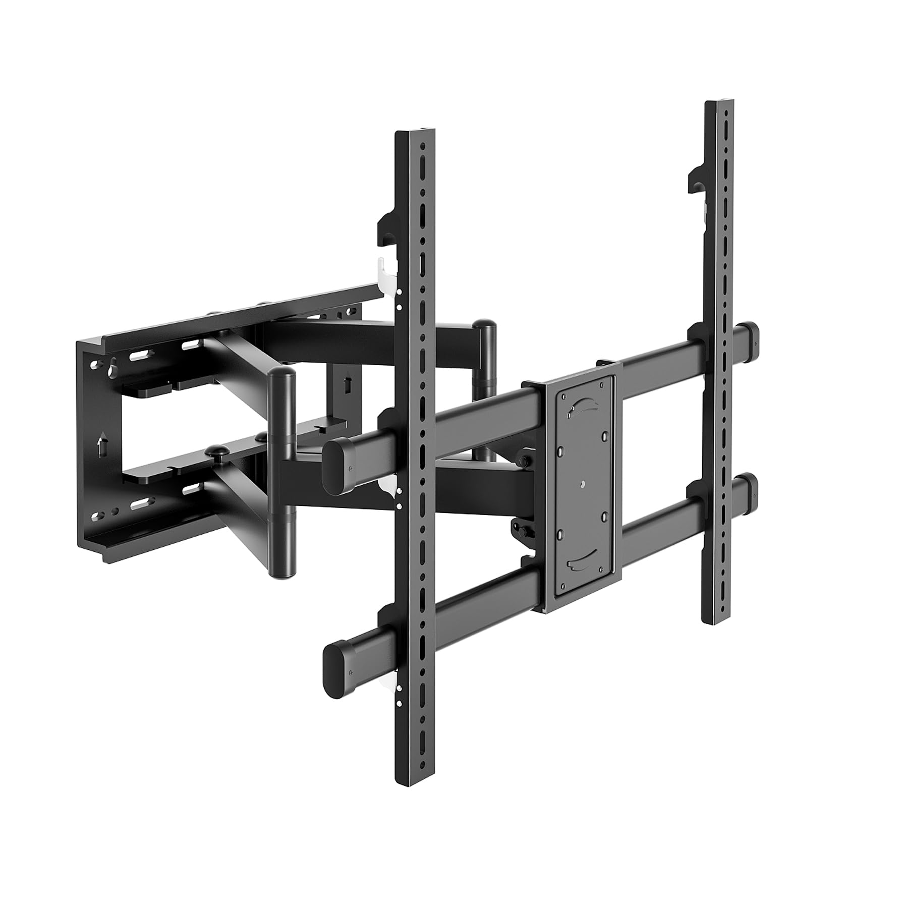 Supporto TV Parete per 50-90 Pollici fino a 75 kg, Doppio Braccio Staffa TV Girevole Inclinazione Estensibile, Movimento Completo Braccio TV Regolazione Altezza Gancio, Max VESA 600x600mm