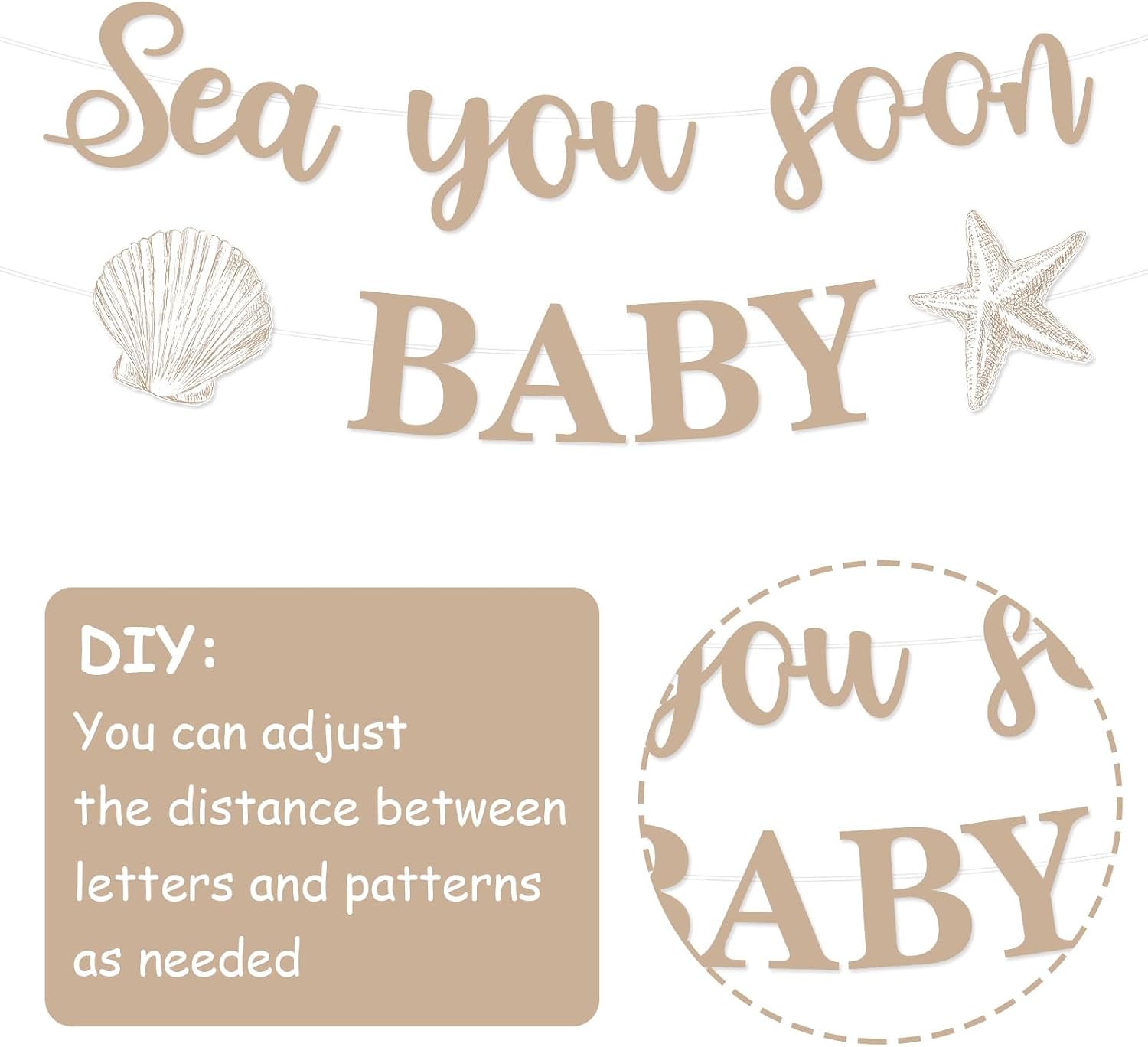 Sea You Soon Baby Banner Ocean Animals Welcome Boy or Girl Banner