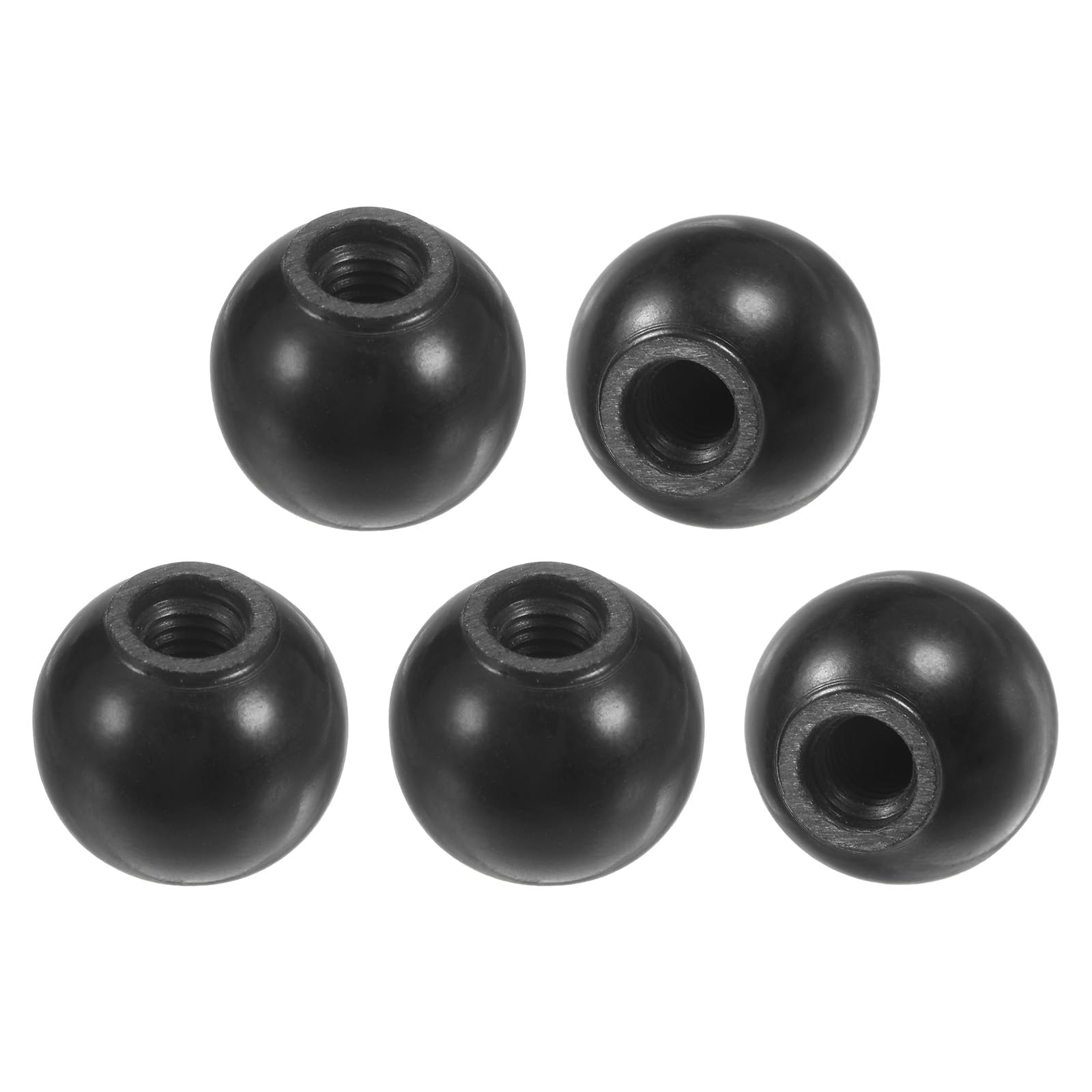 M METERXITY 5-Pack Threaded Ball Knobs, M4 Female Thread 12mm Dia. Thermoset Ball Knob for Lathe/Machine/Lawn Mowers