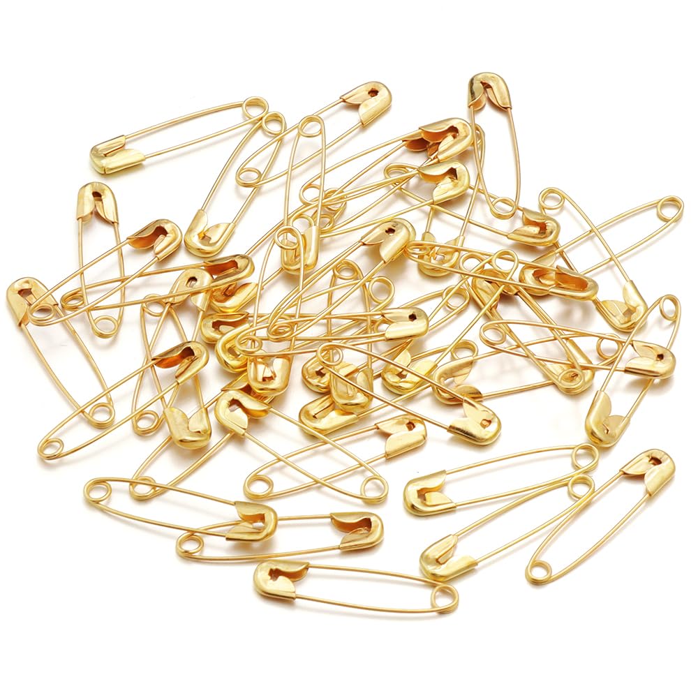 Safety Pins, Safety Pins Multicolor Set for Sewing Tools Brooch DIY(Gold 2.6cm 200pcs)