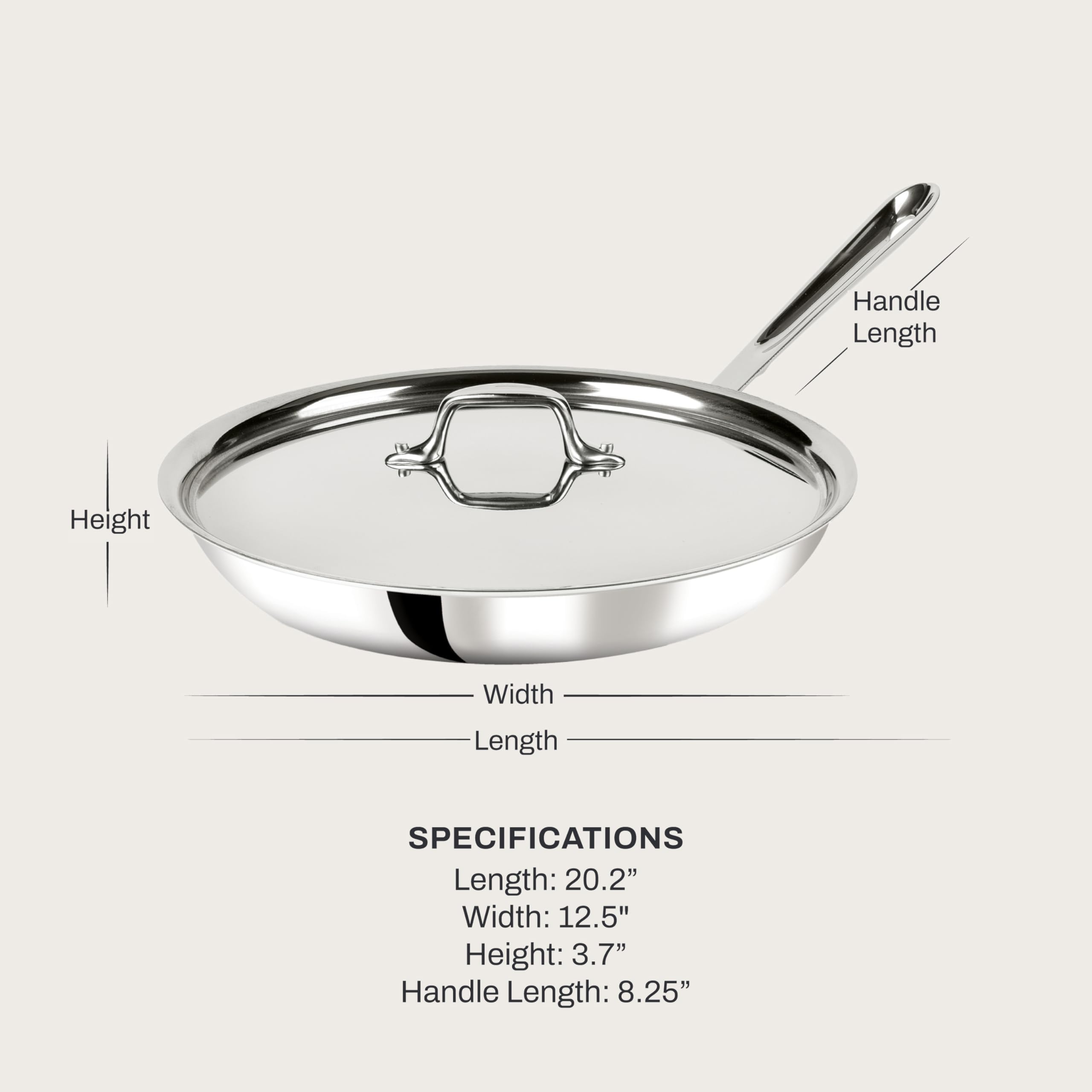 All-Clad D3 Stainless 12-inch Tri-ply Professional Fry Pan