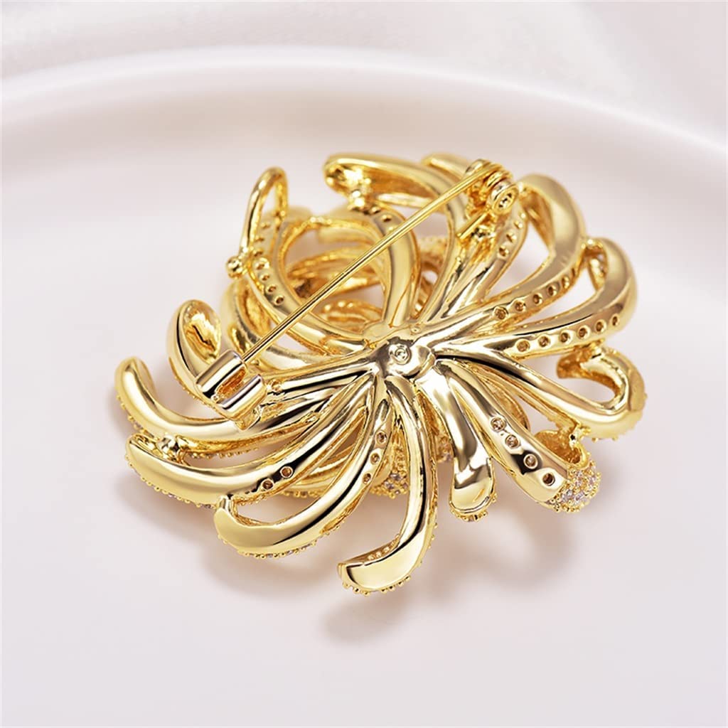 Broches con Forma de crisantemo, Clips de aleación para Solapa, chales, cuellos de Pecho, para Mujeres y niñas, 3,7 cm. Hecho en China.