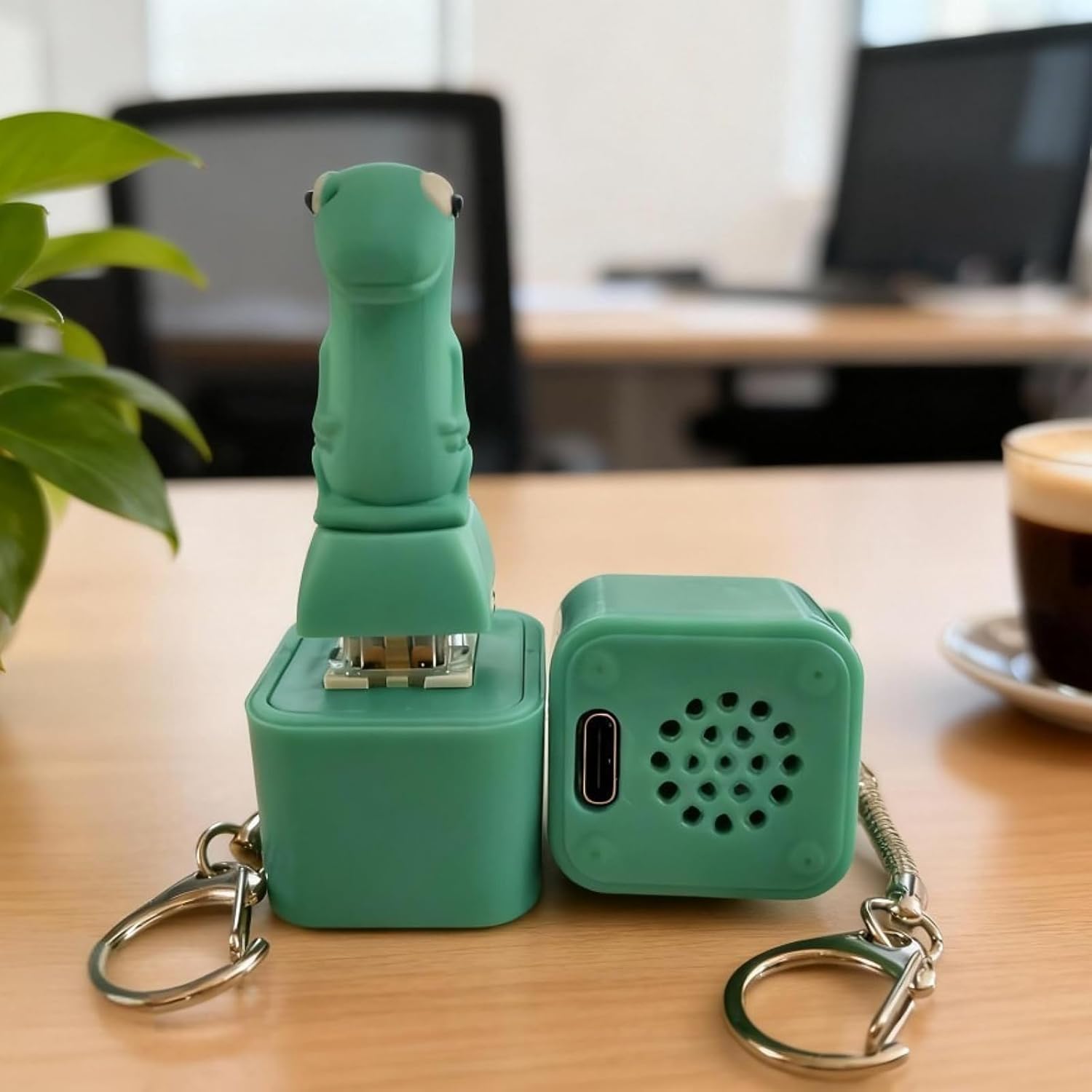 Lizard Button Sound Keychain Fidget, Rechargeable Mechanical Switch Clicker for Adults Stress Anxiety Relief, Light Up Keyboard Keycap Tester with LED, Novelty Office Desk Gadget Gifts for Men Women