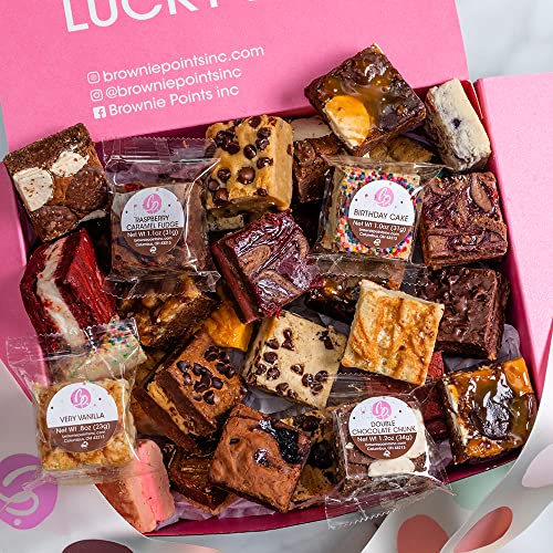 Brownie Points 30 Baby Brownies Gift Box. Individually Wrapped-Fudge Chocolate Brownies Gourmet Gift For Him cover