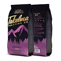 Vista 1 de Takelma Roasting Co., grano entero, Xem, Raven tostado francés, sabor intenso e intenso, notas de chocolate oscuro, granos 100% arábica