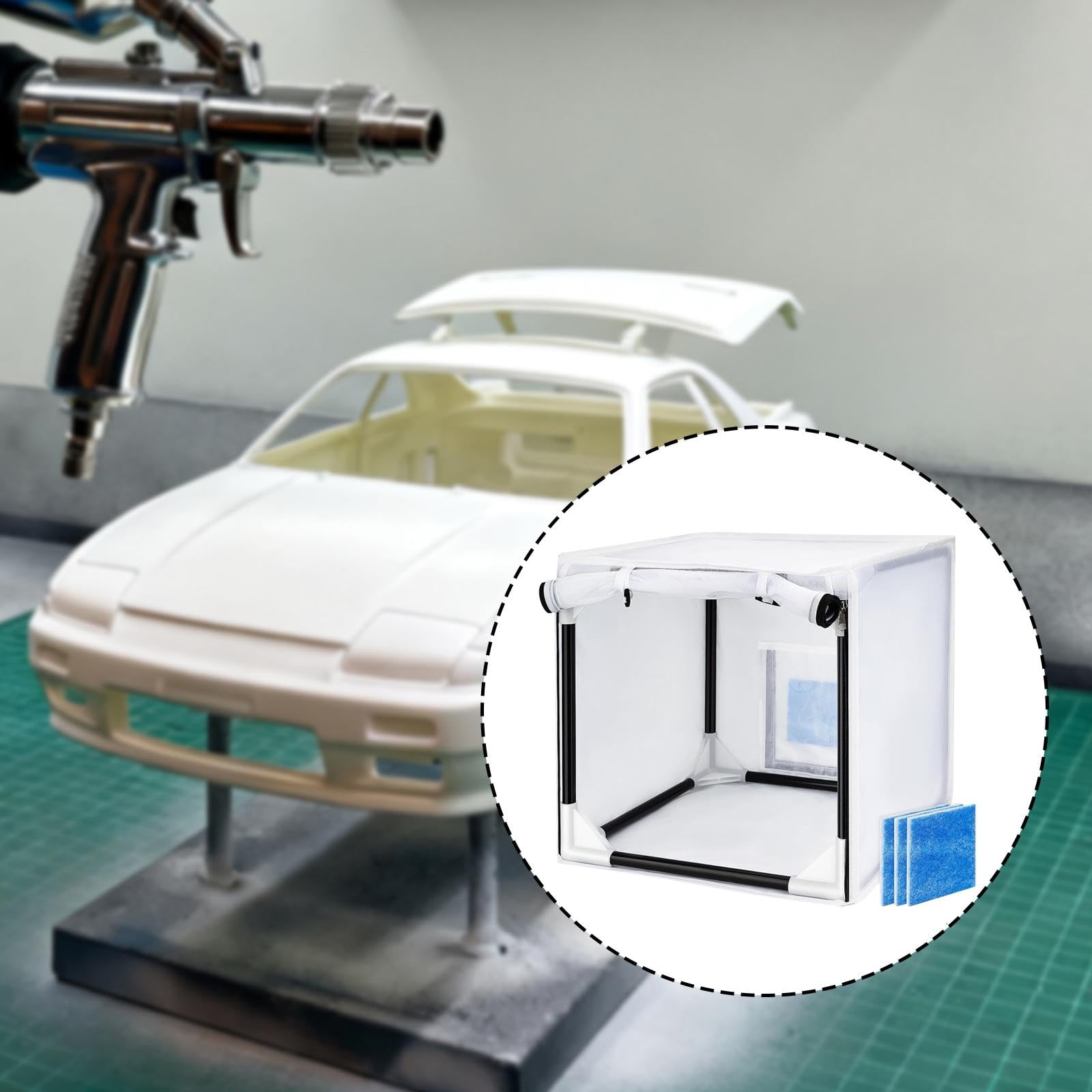 模型製作用塗装ブース ホワイト Amazon | HHRJNUST 塗装ブース用スプレーカーテン オックスフォードPVC
