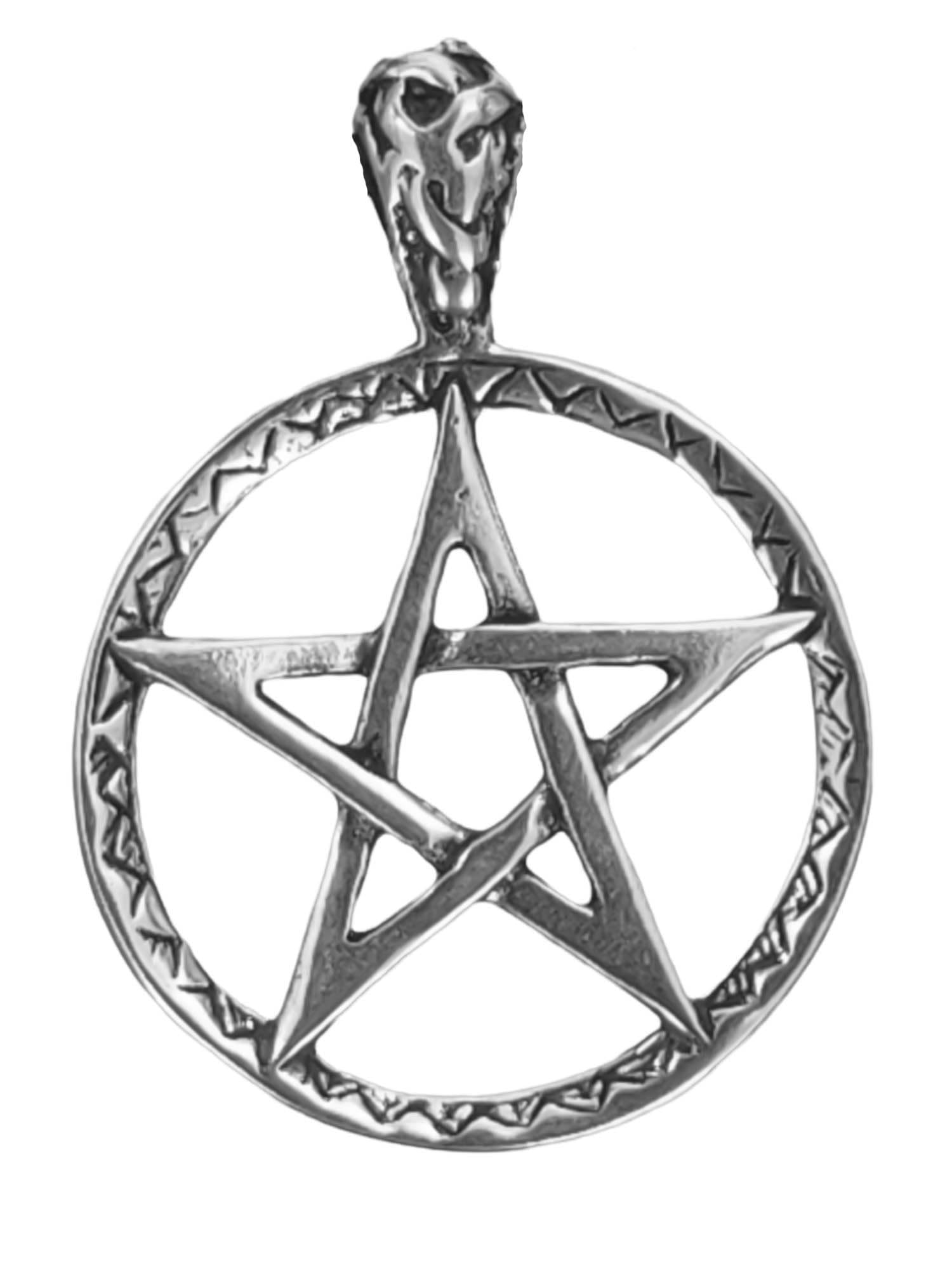 Kiss of Leather - Ciondolo a forma di pentacolo in argento Sterling 925, n. 50