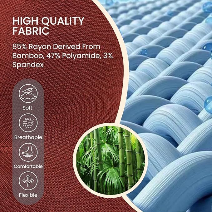 Premium Bamboo Rayon Socks for Men - Soft, Seamless & Comfortable Crew Socks Moisture Wicking - 4 Pairs with Gift Box 6-113