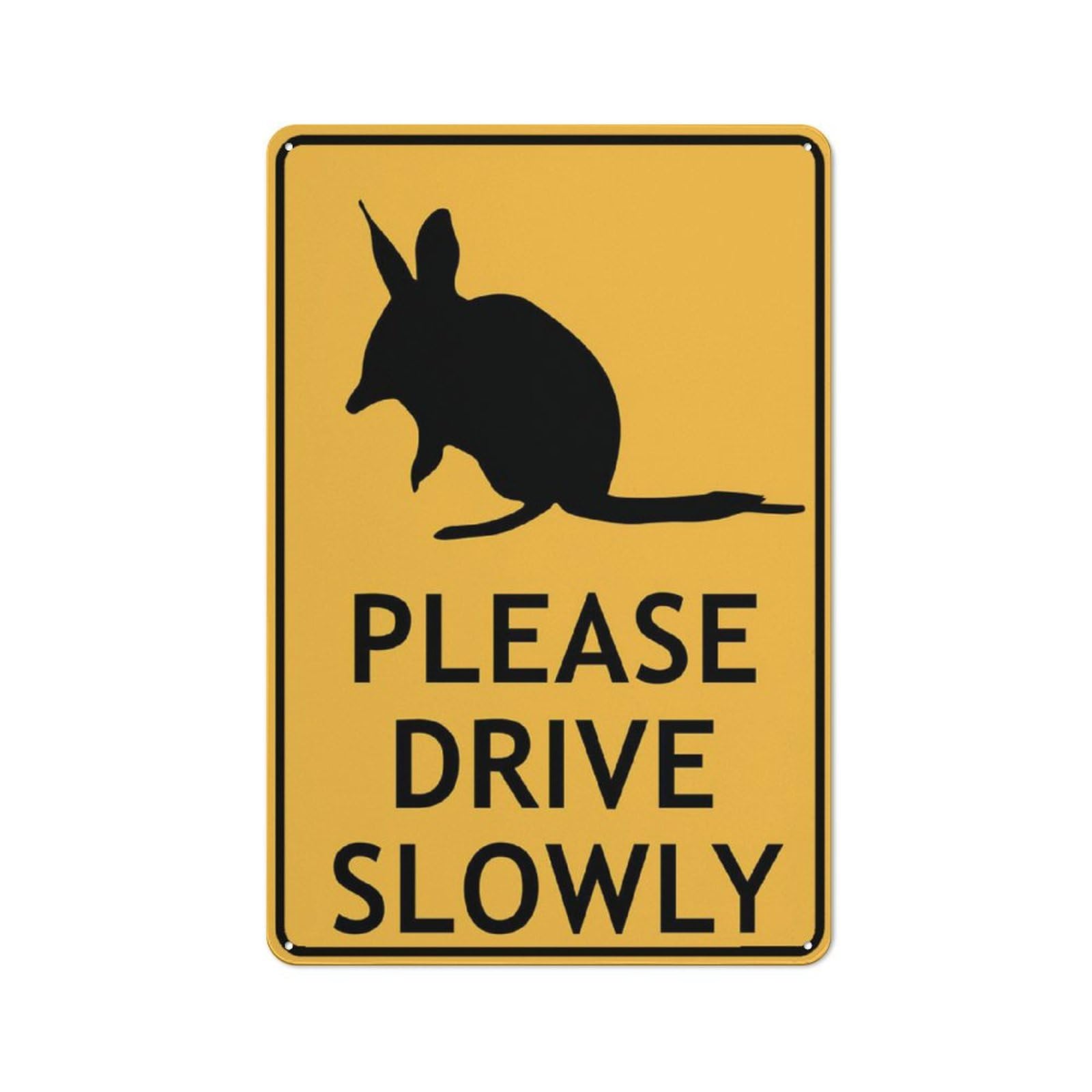 Bandicoot Please Drive Slowly Sign 12X8 Inch Aluminum Uv Ink Printed For House And Business