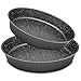 Menax - Set di 2 Teglie Rotondi da Forno con Rivestimento Antiaderente - Stampo da Forno per Biscotti in Alluminio - 24 e 28 cm - Made in Italy