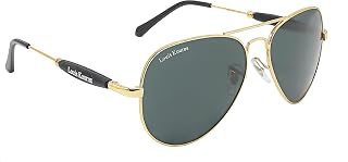 LOUIS KOUROS Aviator Sunglasses For Men & Women | Black | 60 | SUN-LK-3517-BLK1GLD-M-2 Price In India
