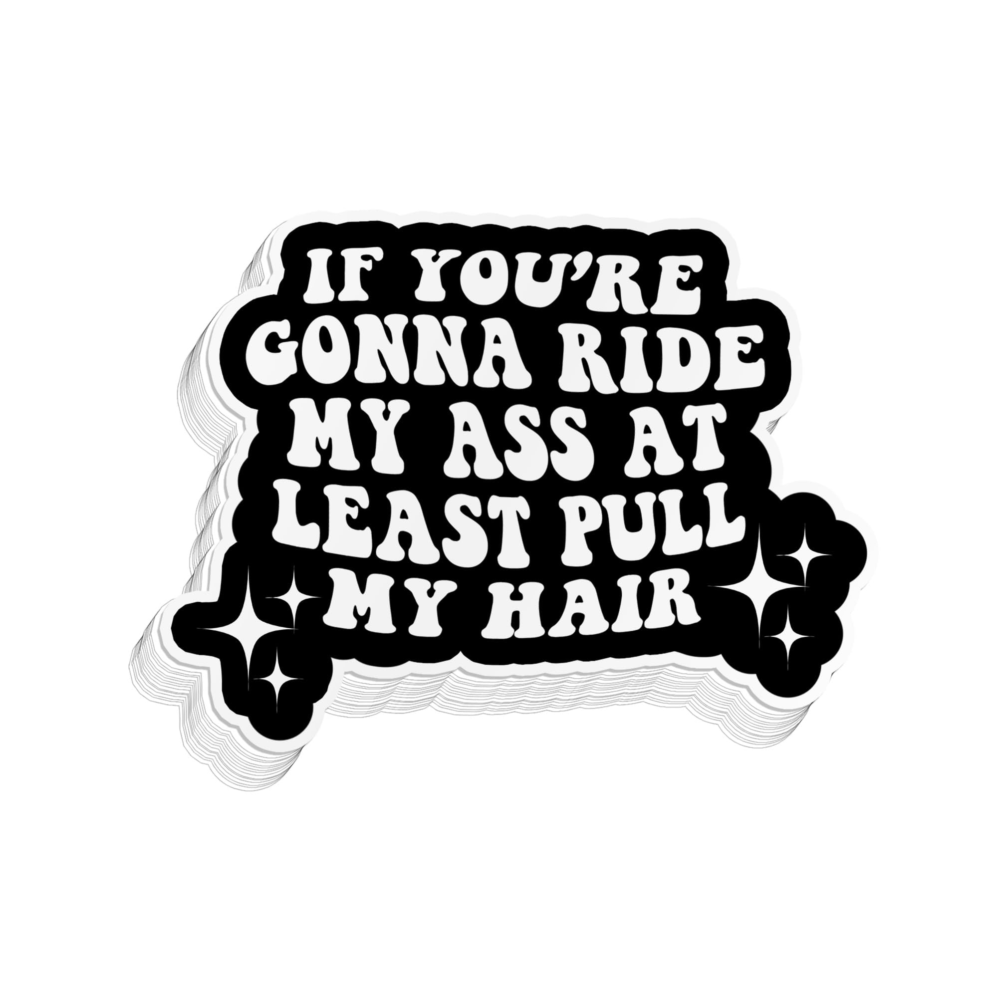 If Youre Gonna Ride My Ass at Least Pull My Hair Large Funny Auto Decal Positive Decal Spread Kindness Sticker Funny Bumper Stickers Funny For Hard Hat Sticker Funny Decals Waterproof Vinyl Sticker for Water Bottle Tumbler Phone Case Cars Laptops Gifts for Adults Kids Boys Merchandise Accessories Decal Gifts Ideas