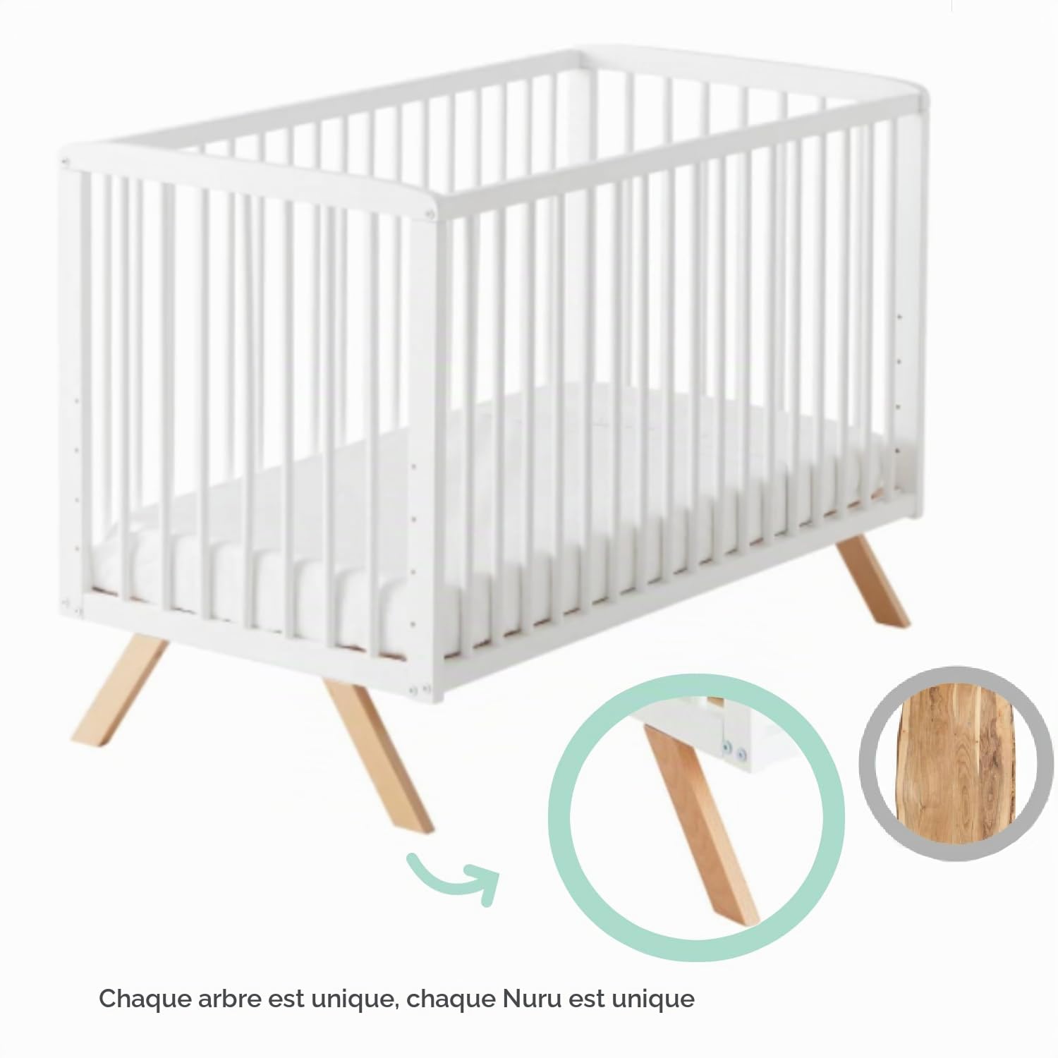 Lit évolutif pour Jumeaux en Nuru Cot De la Naissance de Vos Jumeaux jusqu'à Leurs 3 Ans avec des Normes européennes et Une Peinture Non Toxique CoolDreams