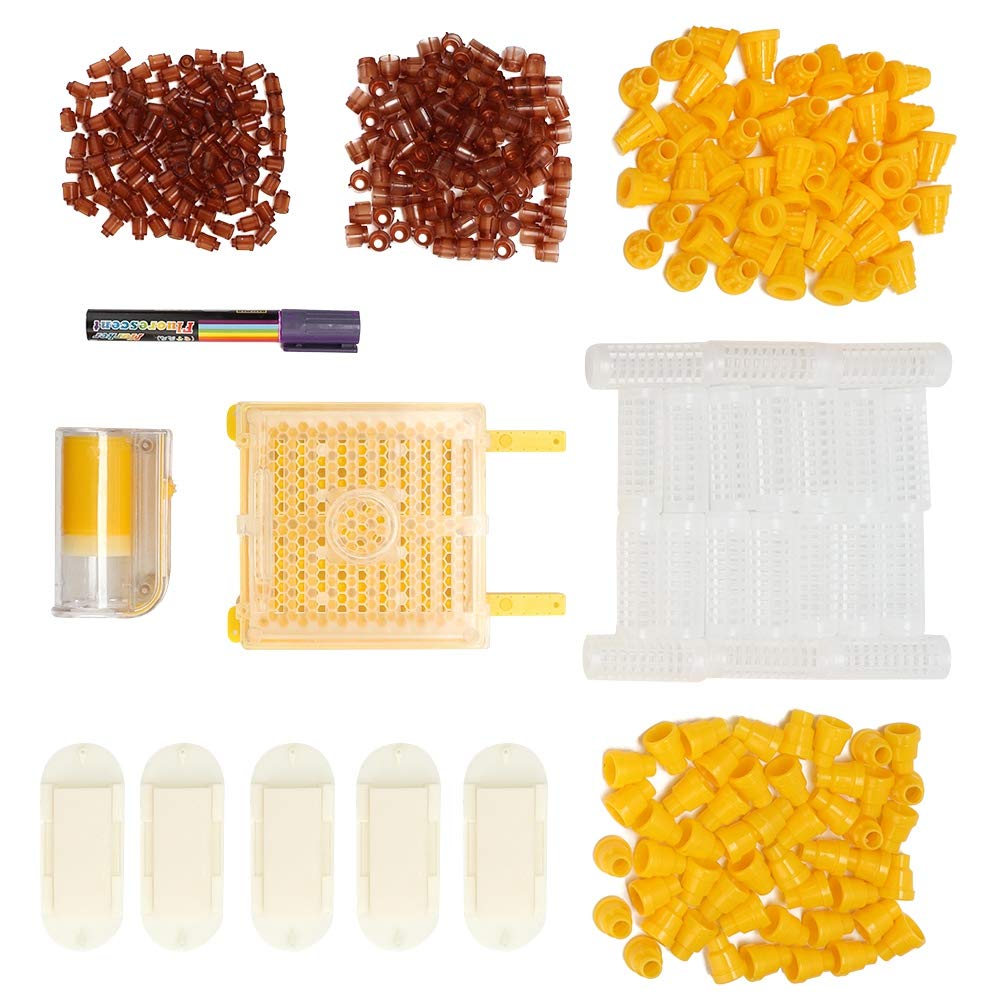 Kit per Allevamento di api, Kit per Allevamento di api in plastica Set per Allevamento di api in plastica Accessori per Attrezzi per l'apicoltura di Bottiglie per marcatura di Gabbie