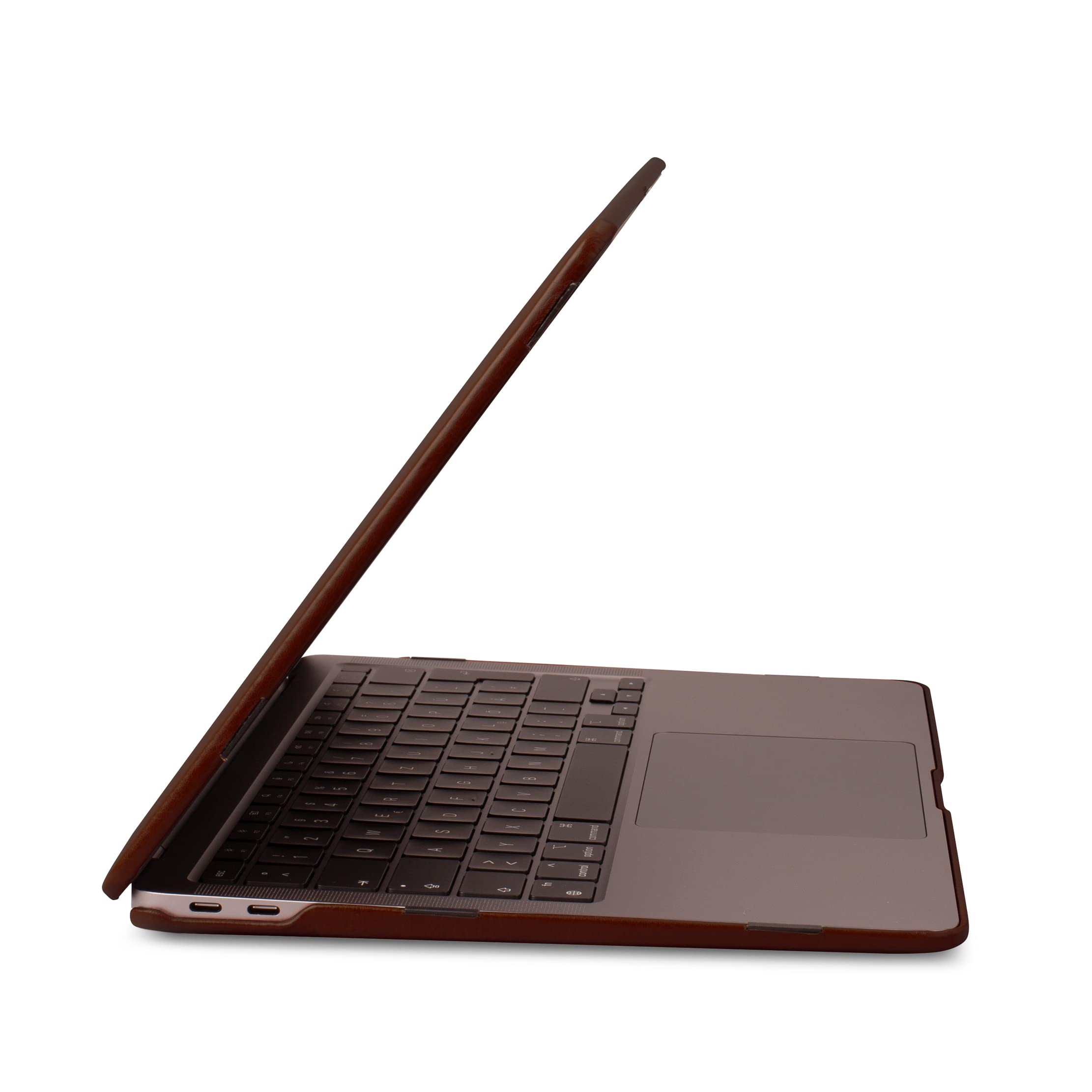 Funda Dreem Euclid MacBook Pro - Funda rígida para portátil de 14 Pulgadas para MacBook Pro 2021, Cuero Vegano de Lujo, Cubierta Superior e Inferior para Mayor protección - Café