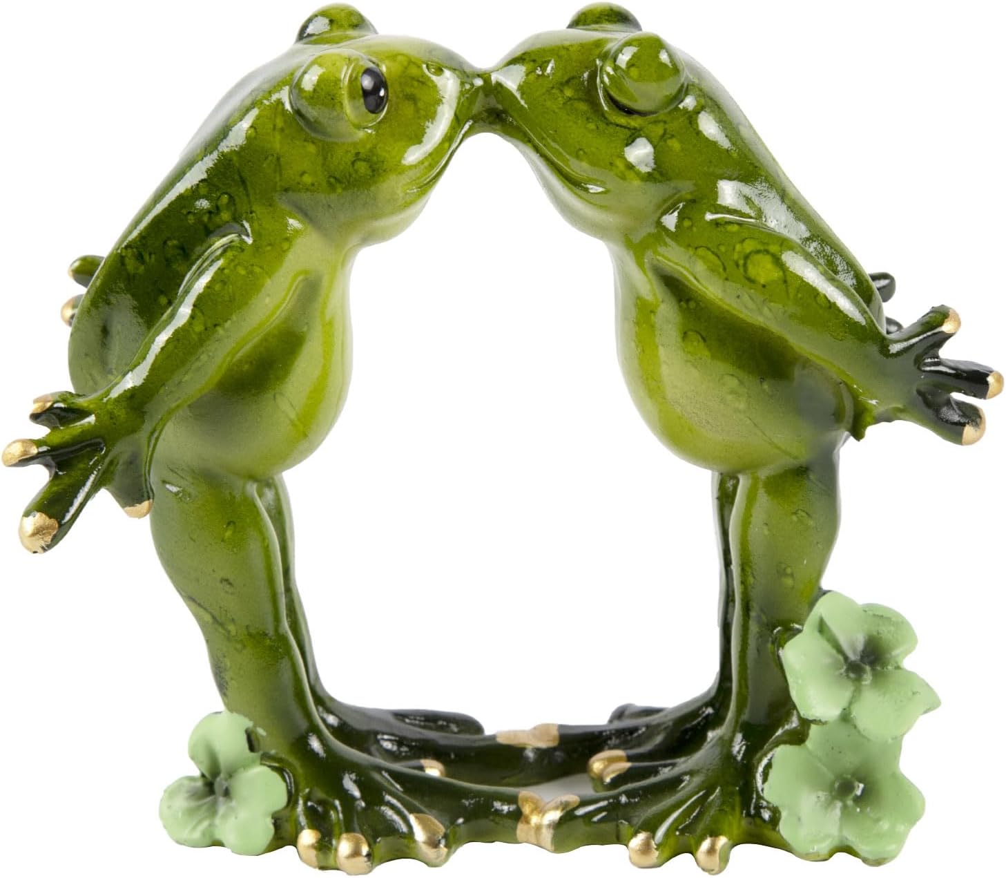 SAISHUO Kissing Frog Couple Figurine Romantic - 1 Set Frog Statues Unique Animal Tabletop Shelf Decoration for Home Garden Patio and Office
