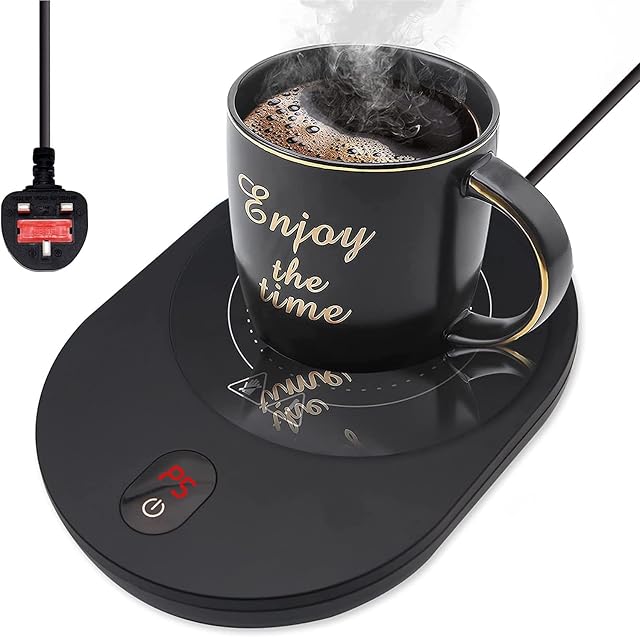PYXISTIFY Coffee Mug Warmer  Electric Coaster with 5 Temp Gears up to 203  (95 )  12 hrs Auto Shutoff & Waterproof Plate for Heating Tea, Cocoa, Milk  Smart Gravity Beverage Warming  Office Gift