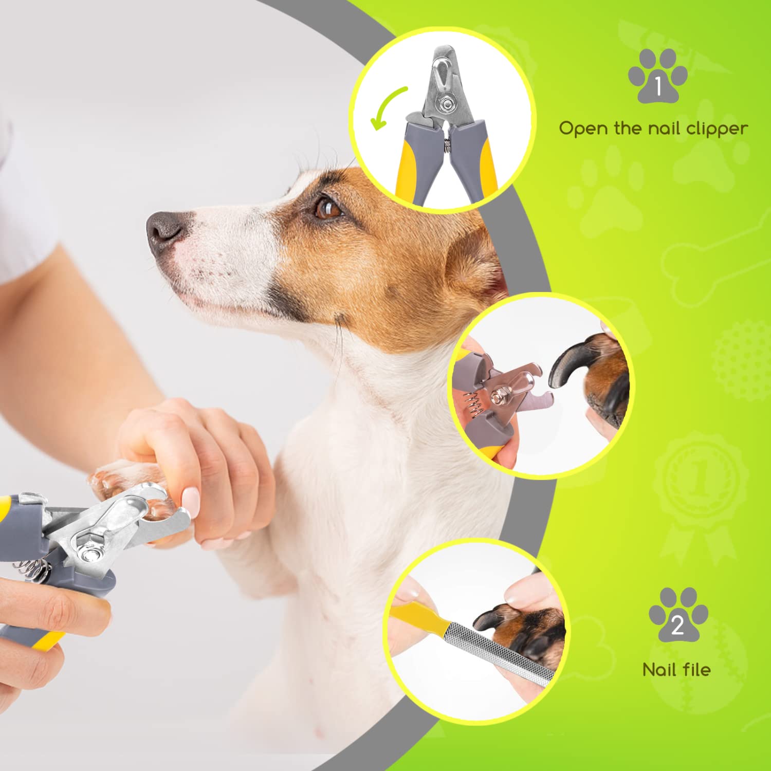 Nobleza Tagliaunghie Cane e Gatto con Guardia per Protezione Cani, Blocco di Sicurezza Professionale in Acciaio Inossidabile Forbici per Artigli per Cani e Gatti - per Cani Gatti Medi e Grandi