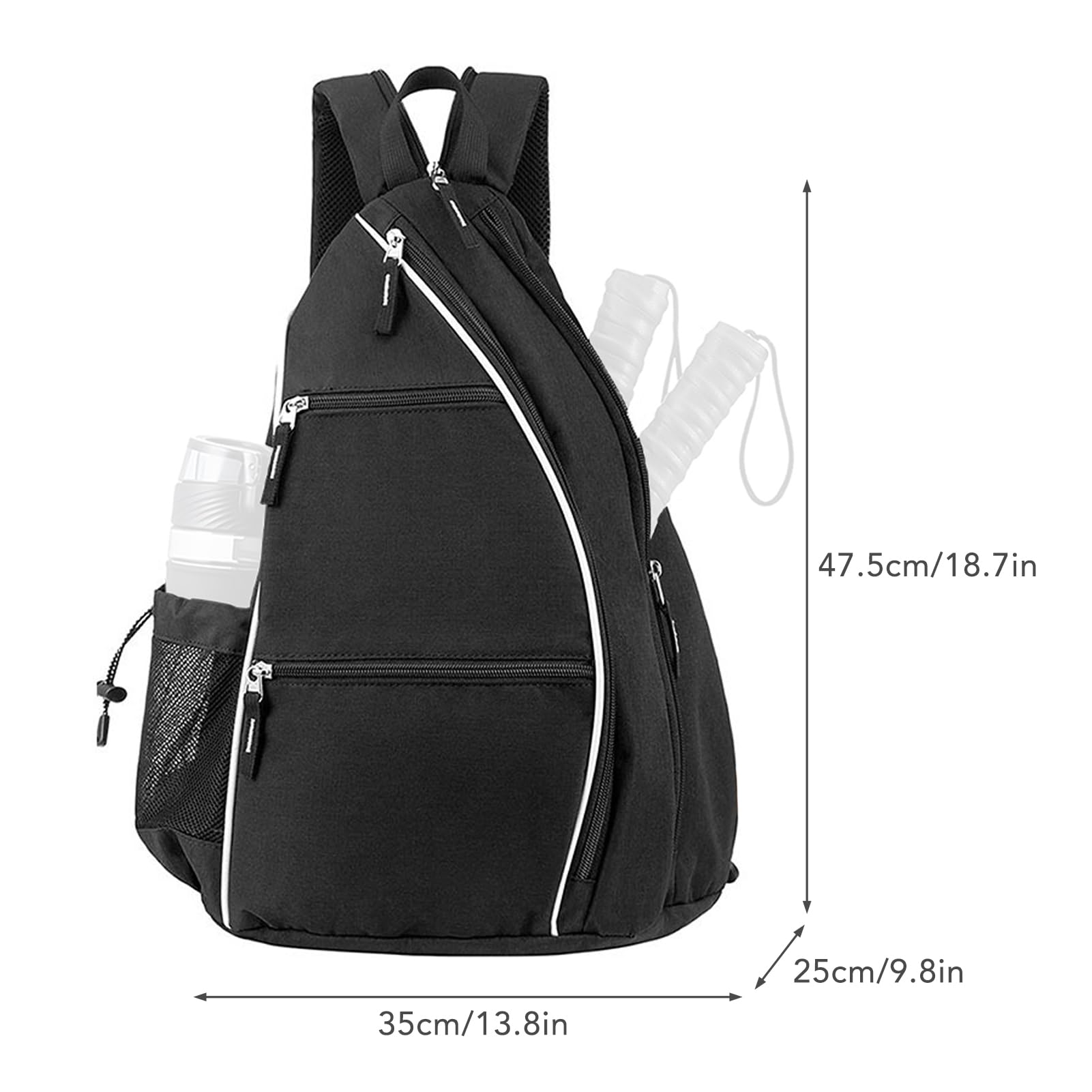 スリングバッグ クロスボディバックパック ピックルボール テニス ブラック Amazon.co.jp: Athletico スリングバッグ - クロスボディバック