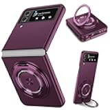 Compatible with Samsung Galaxy Z Flip 4 Case, Magnetic Hinge Protection Shockproof Matte PC with Non-Slip Grip Protective Cover for Samsung Galaxy Z Flip 4 5G (Purple)