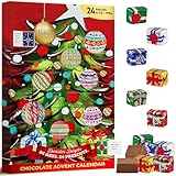 Christmas Tree Countdown Advent Calendar, Filled with (8 oz - 226 g) Solid Premium Milk Chocolate Presents (1 Pack)