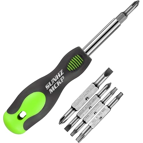 SUNHZMCKP 8 in 1 Screwdriver, Portable multi-purpose screwdriver set，High-Strength Bits, Phillips, Slotted, Torx，Suitable for outdoor and daily repair tools,The best tool gift