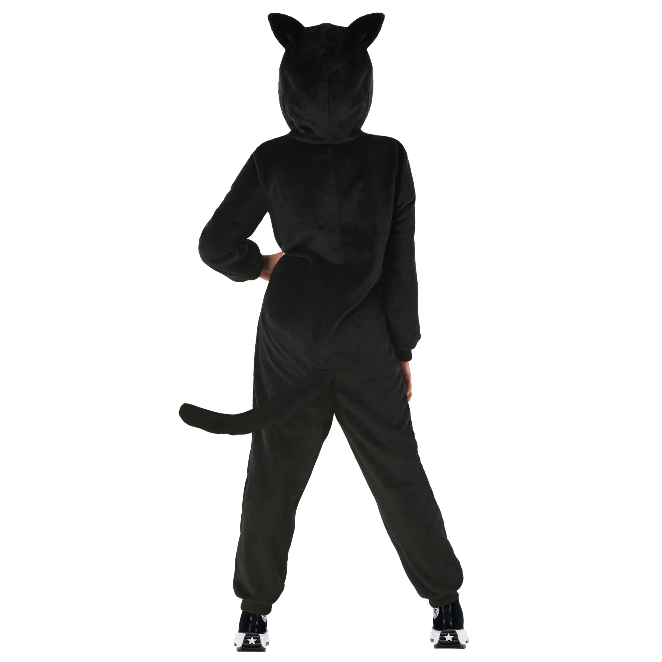 Morph Disfraz Gato Negro Niña, Disfraz Halloween Niña | Mono de Peluche Negro con Cola & Diadema con Orejas, Para Poner, Perfecto para Halloween, Ideal para Juegos de Rol