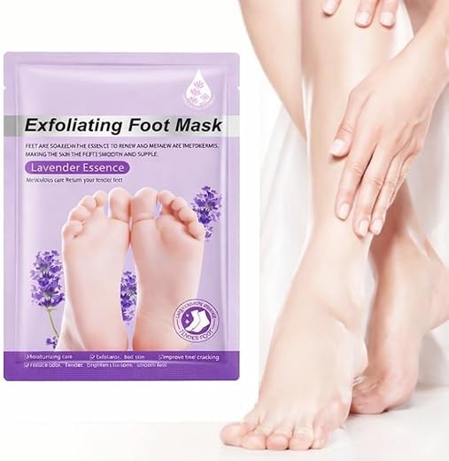 Besque Lavender Foot Peel Mask for Dead Skin Removal | Exfoliating Foot Spa Peel Mask for Dry, Cracked &amp; Callused Feet | D...