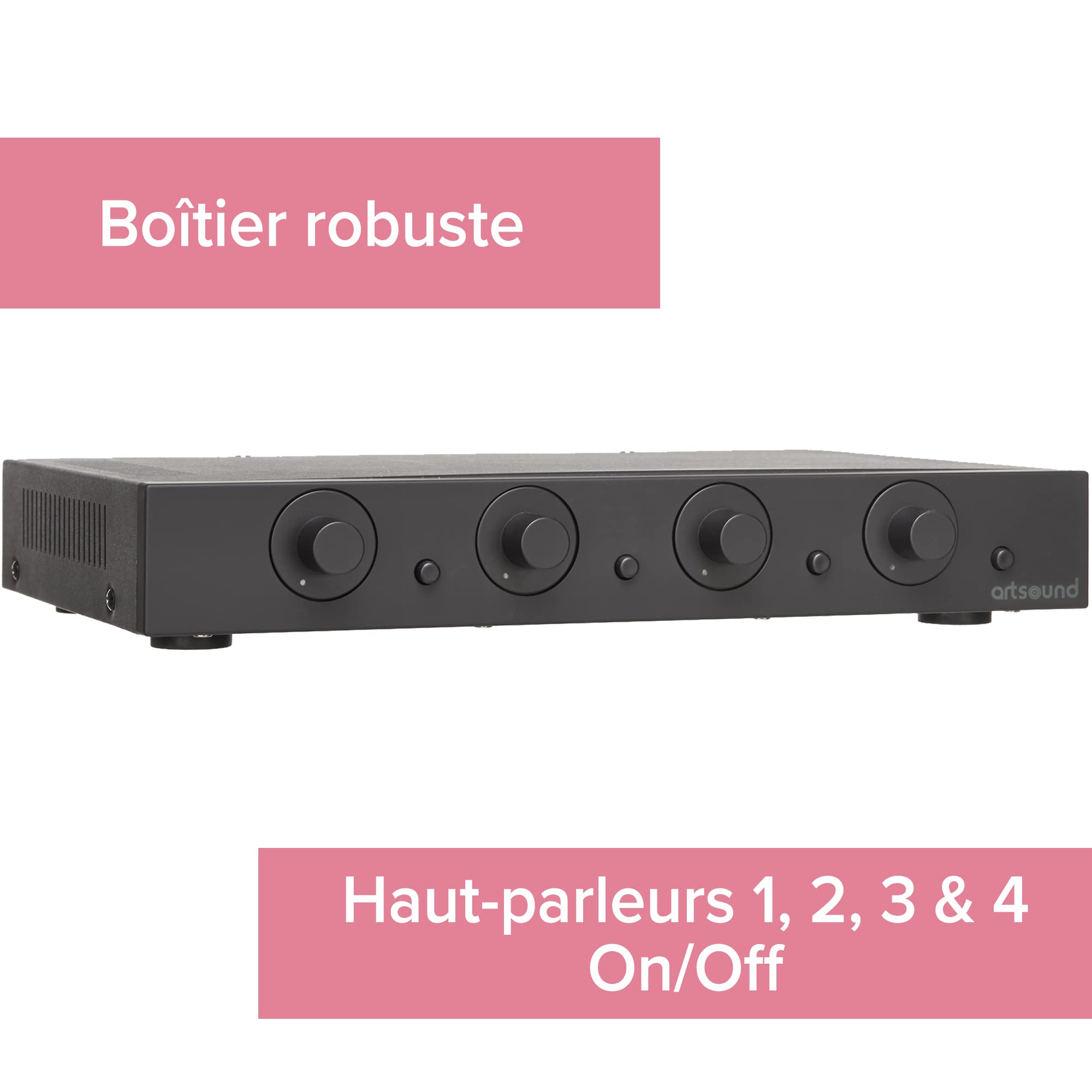 ArtSound SVC4.2 Distributeur audio 4 canaux noir 2x80W entrée multi-room