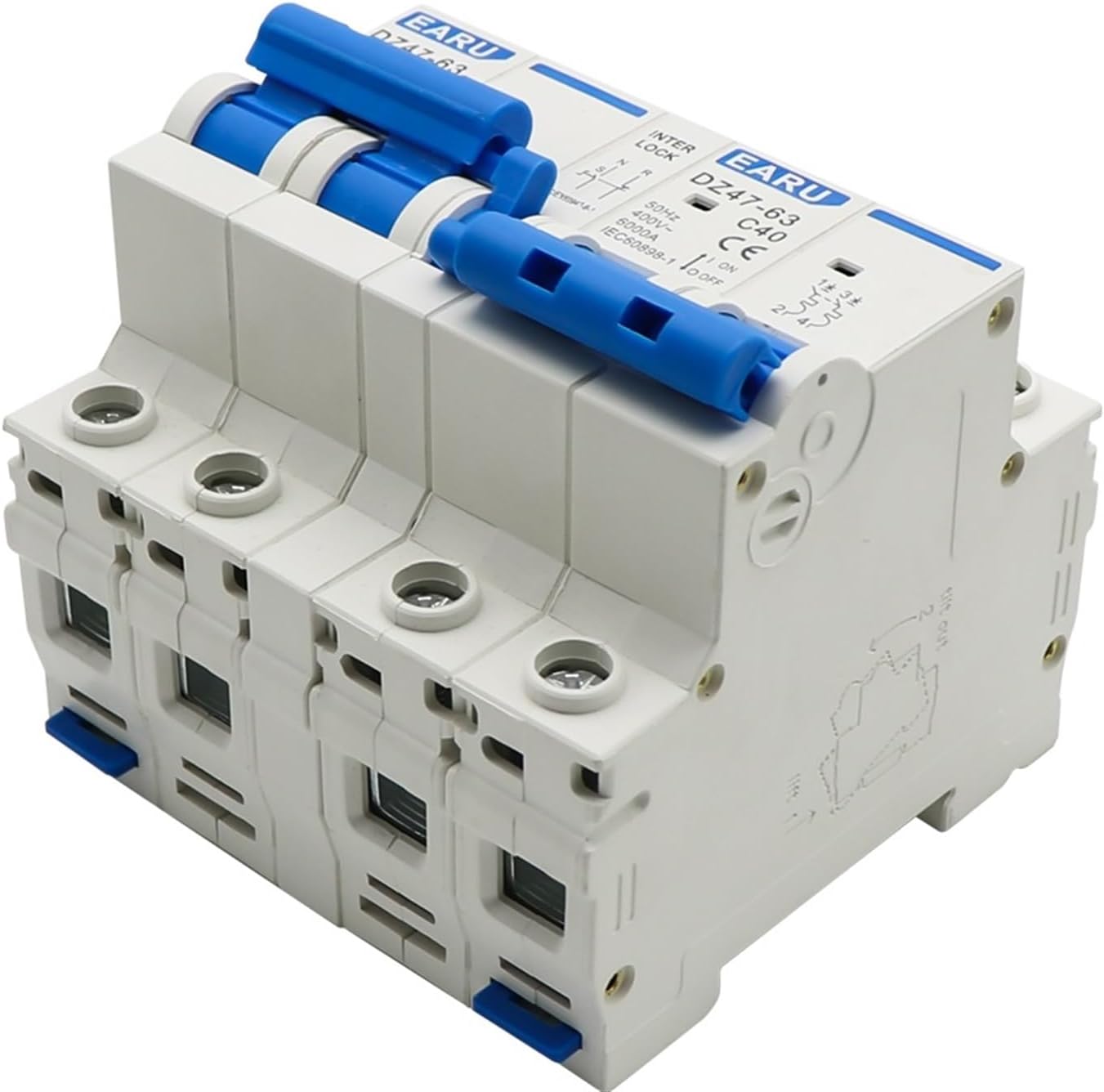 1P+1P 2P+2P AC Dual Power Manual Transfer Interlock Circuit Breaker Rail Isolating Discounnecting Switch 40A 63A (Color : 1P, Size : 10A)